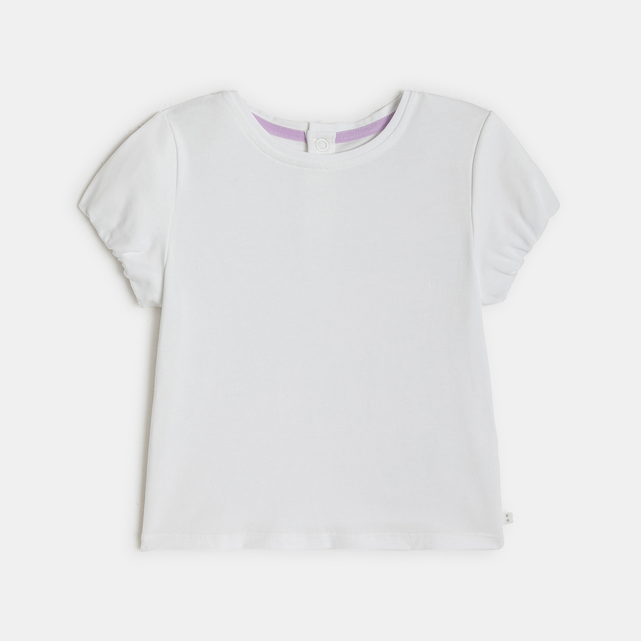 Salopette courte et t-shirt mauve bébé fille - Imprimé Violet