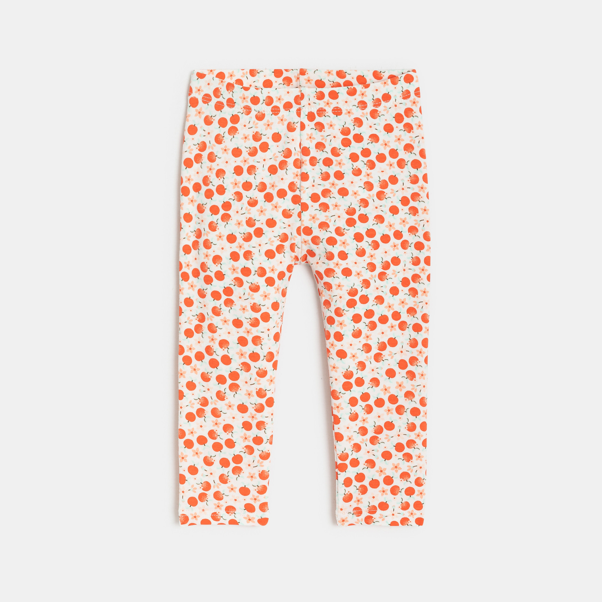 Legging fruits rose bébé fille - Imprimé rouge