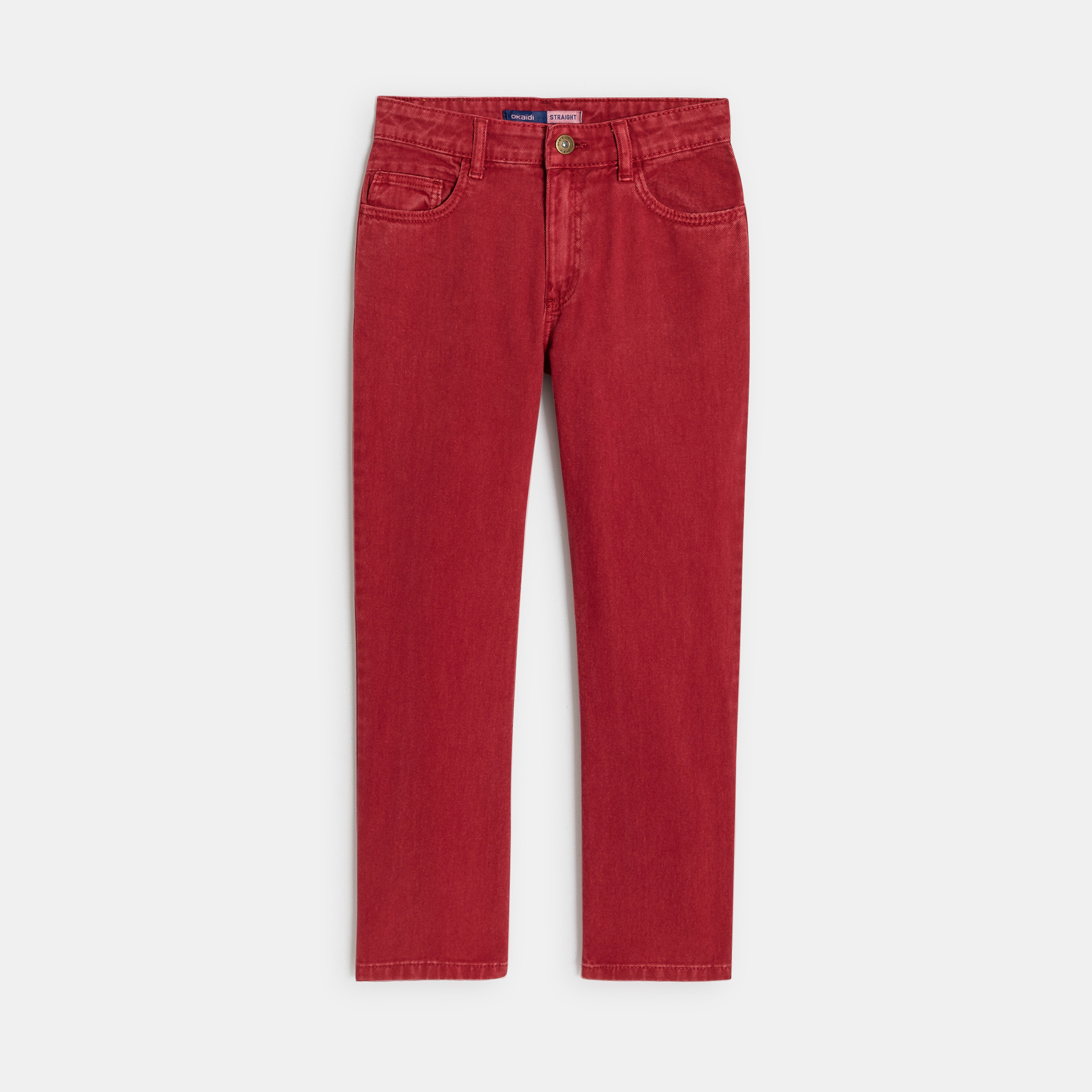 Jean regular rouge garçon - Rouge vermillon