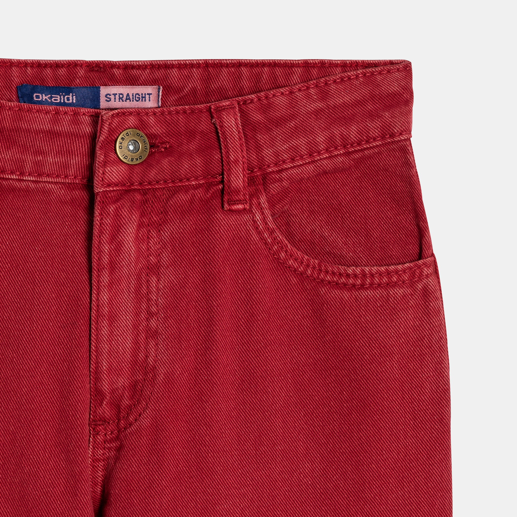 Jean regular rouge garçon - Rouge vermillon