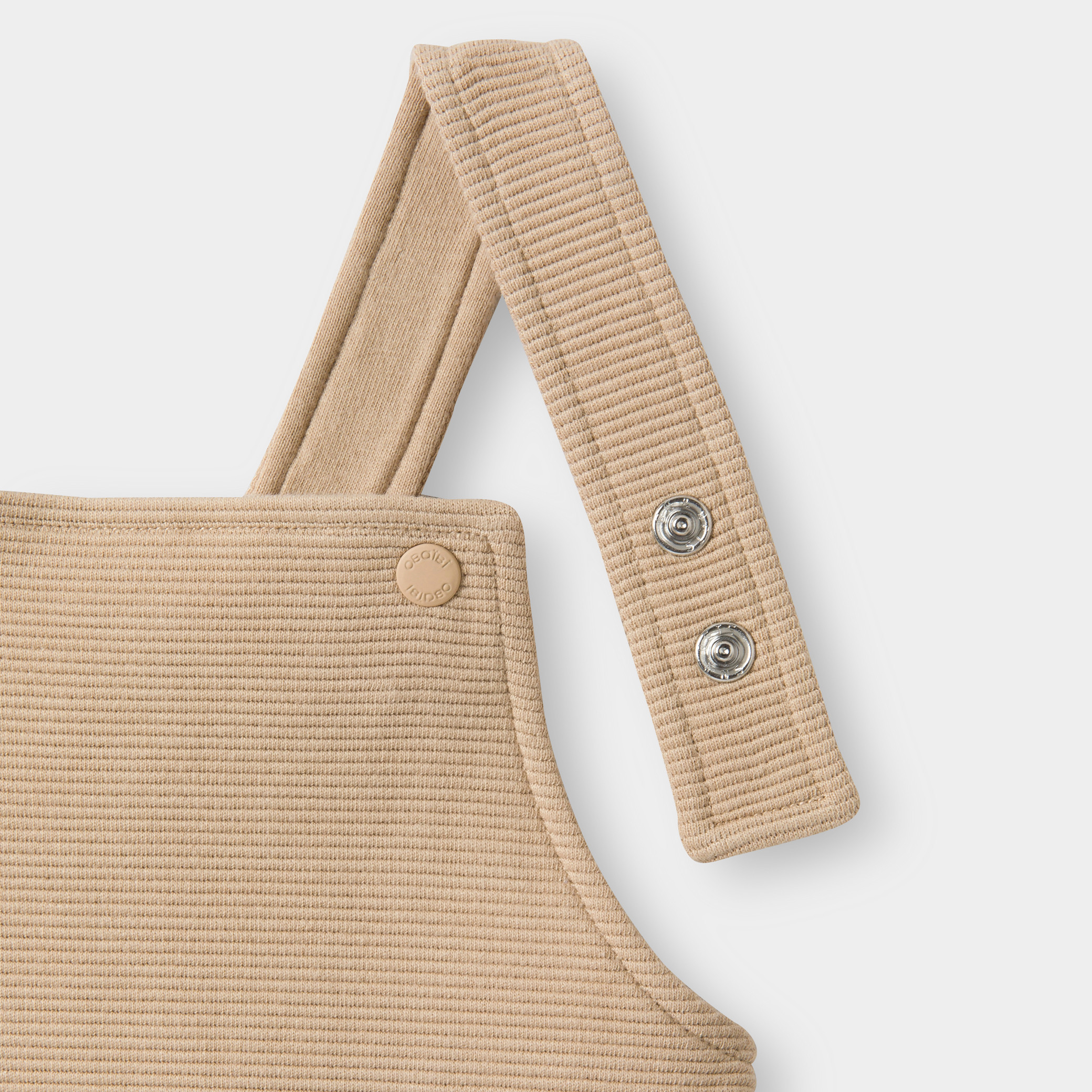 Salopette courte fantaisie et body beige bébé garçon - Vert Amande