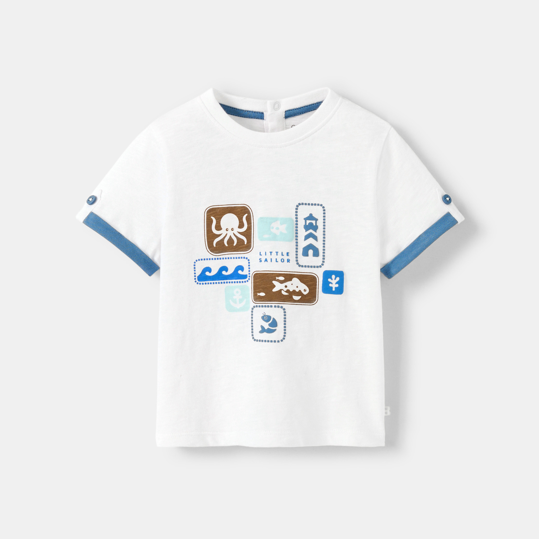 T-shirt baleines bleu bébé garçon - Bleu  Moyen