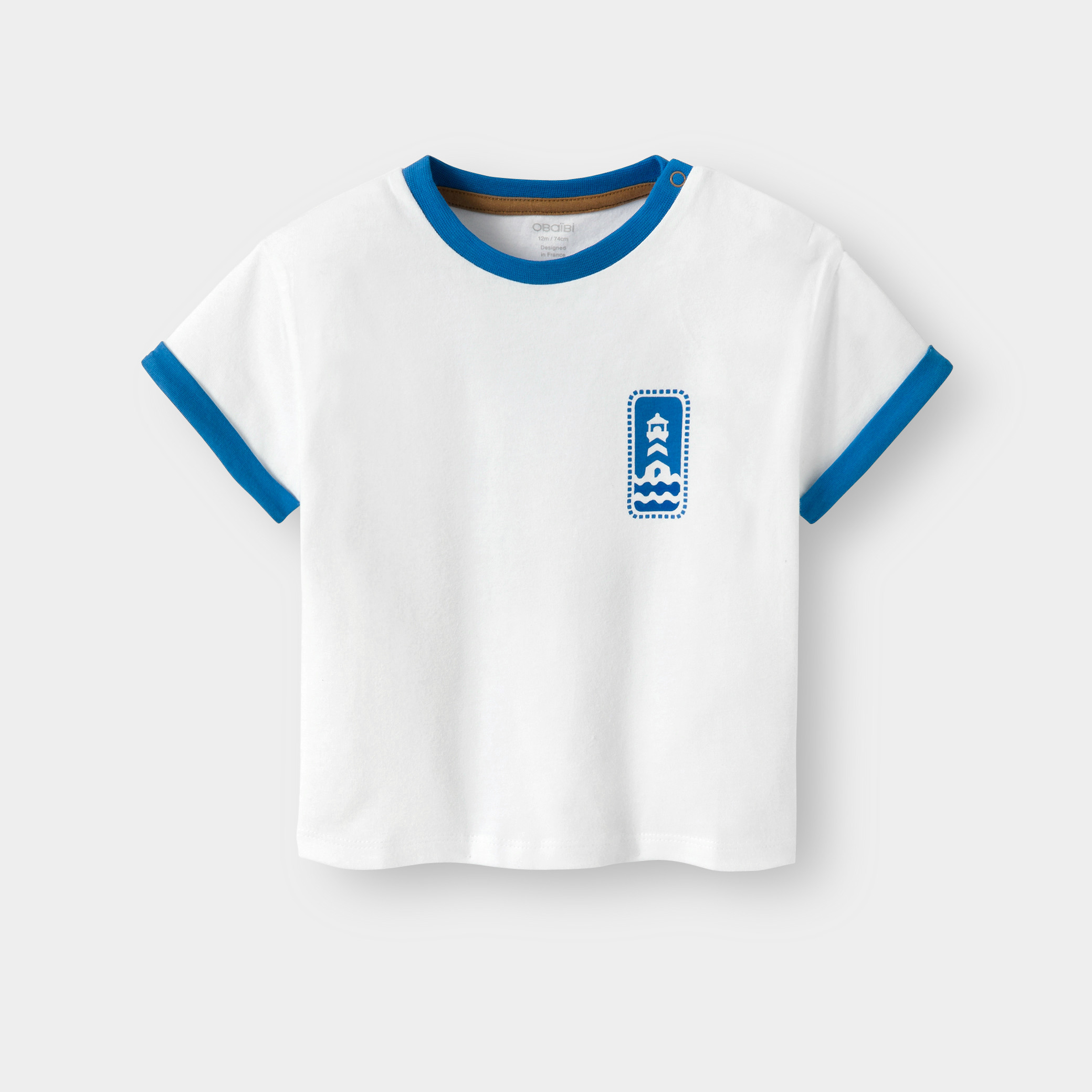 T-shirt marin blanc bébé garçon - Blanc