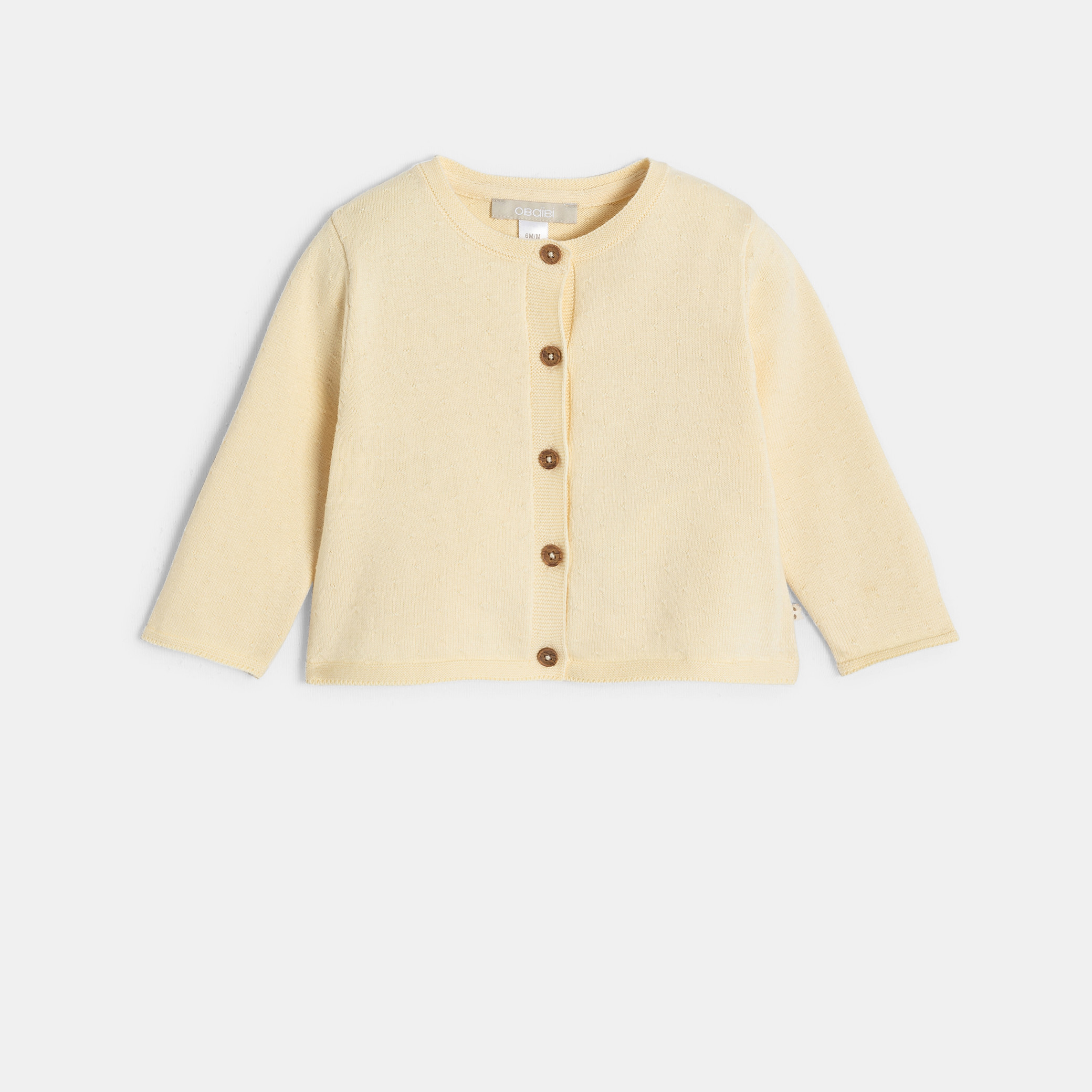 Gilet maille tricot jaune bébé fille - Vanille