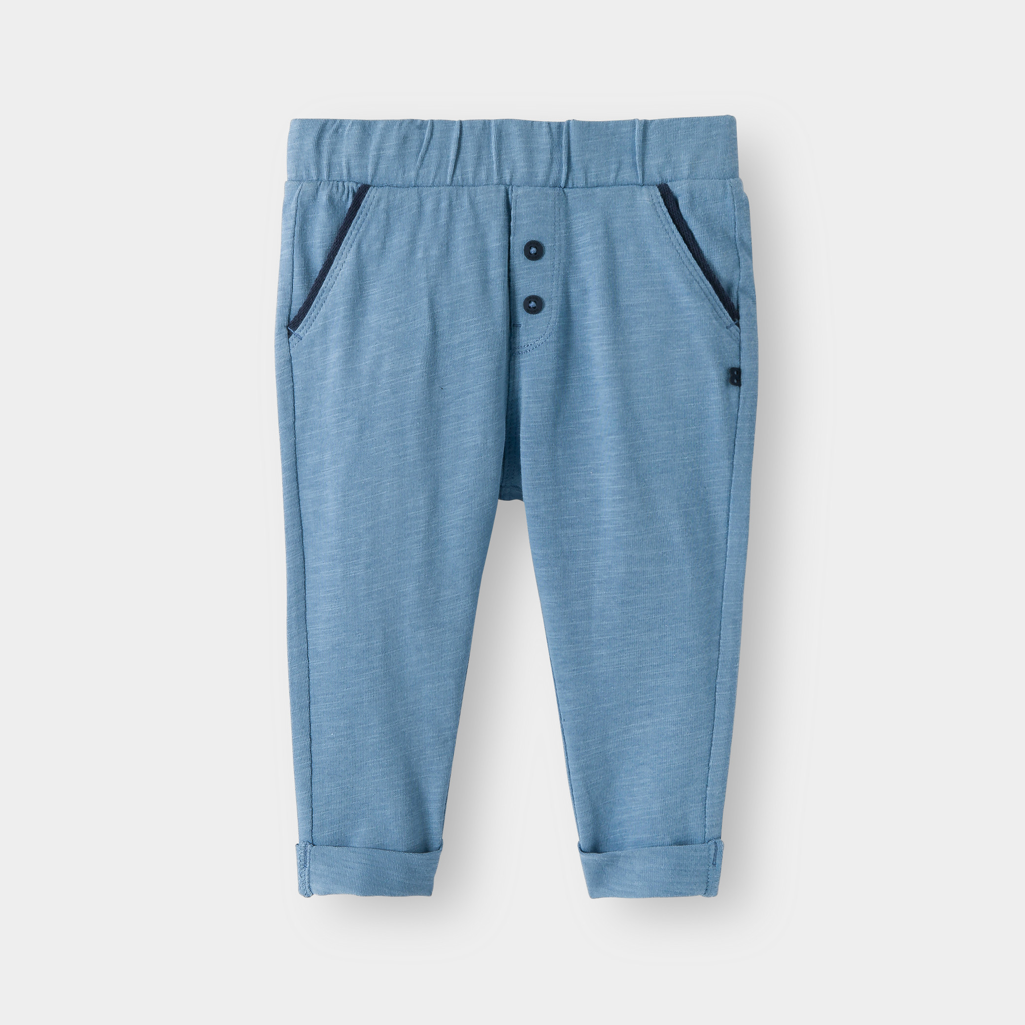 Pantalon jersey léger marron bébé garçon - Bleu Nattier