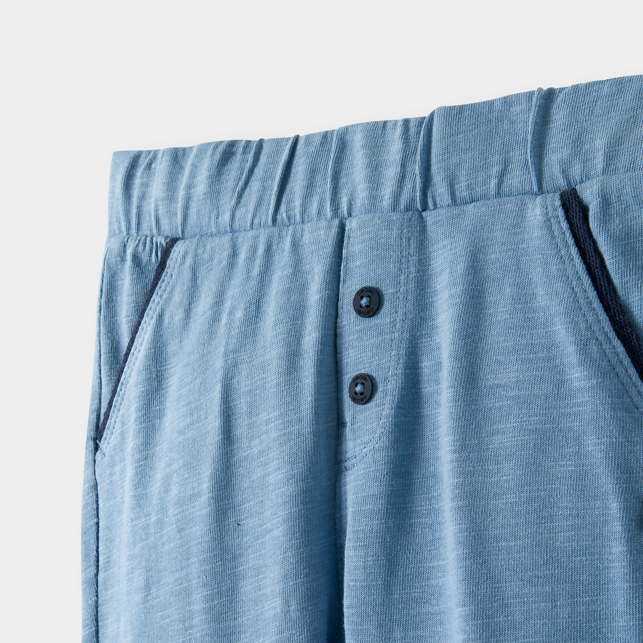Pantalon jersey léger marron bébé garçon - Bleu Nattier