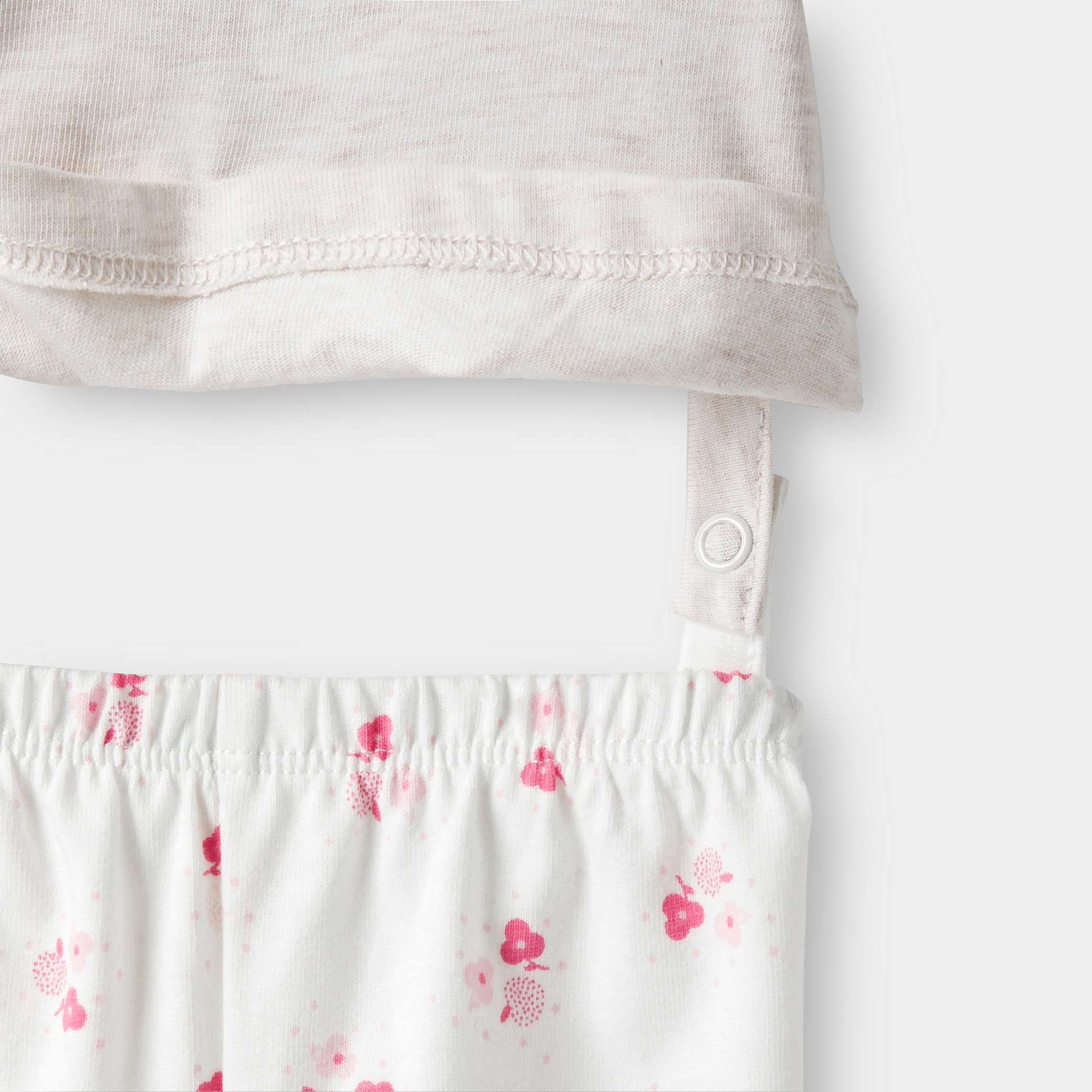 Pyjama fleuri beige bébé fille - Beige chiné
