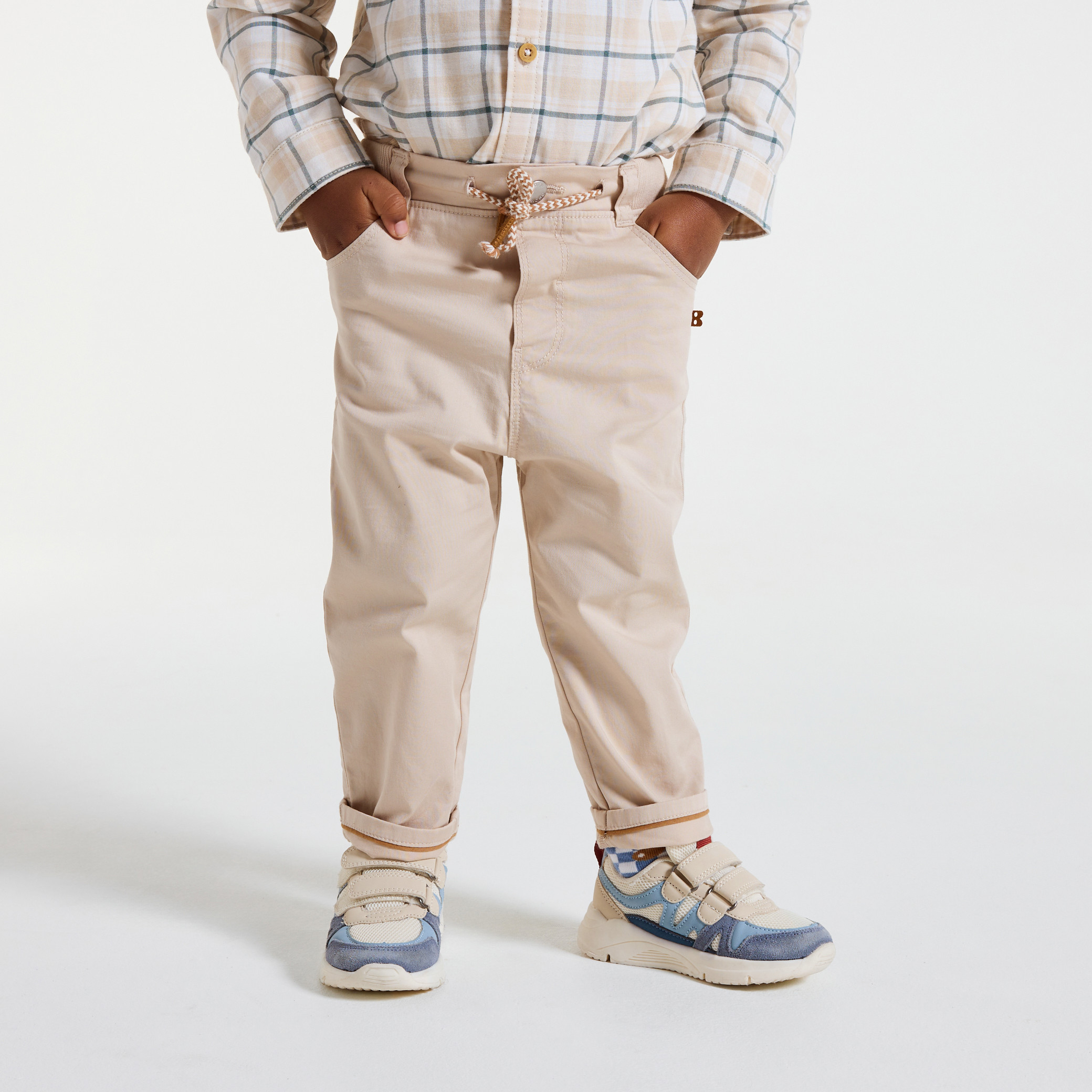 Pantalon vert bébé garçon - Beige Coquille