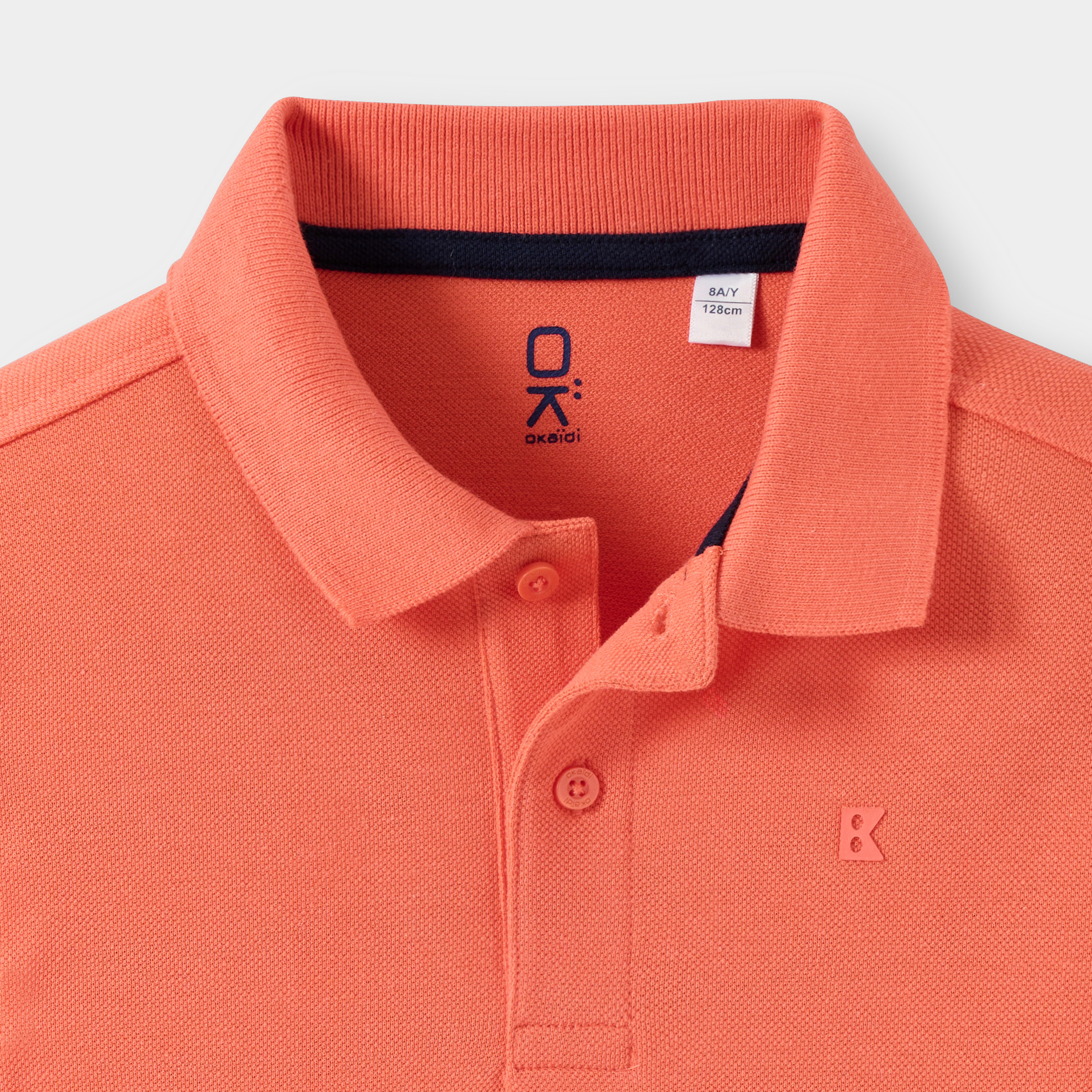 Polo bleu chardon garçon - Orange paprika