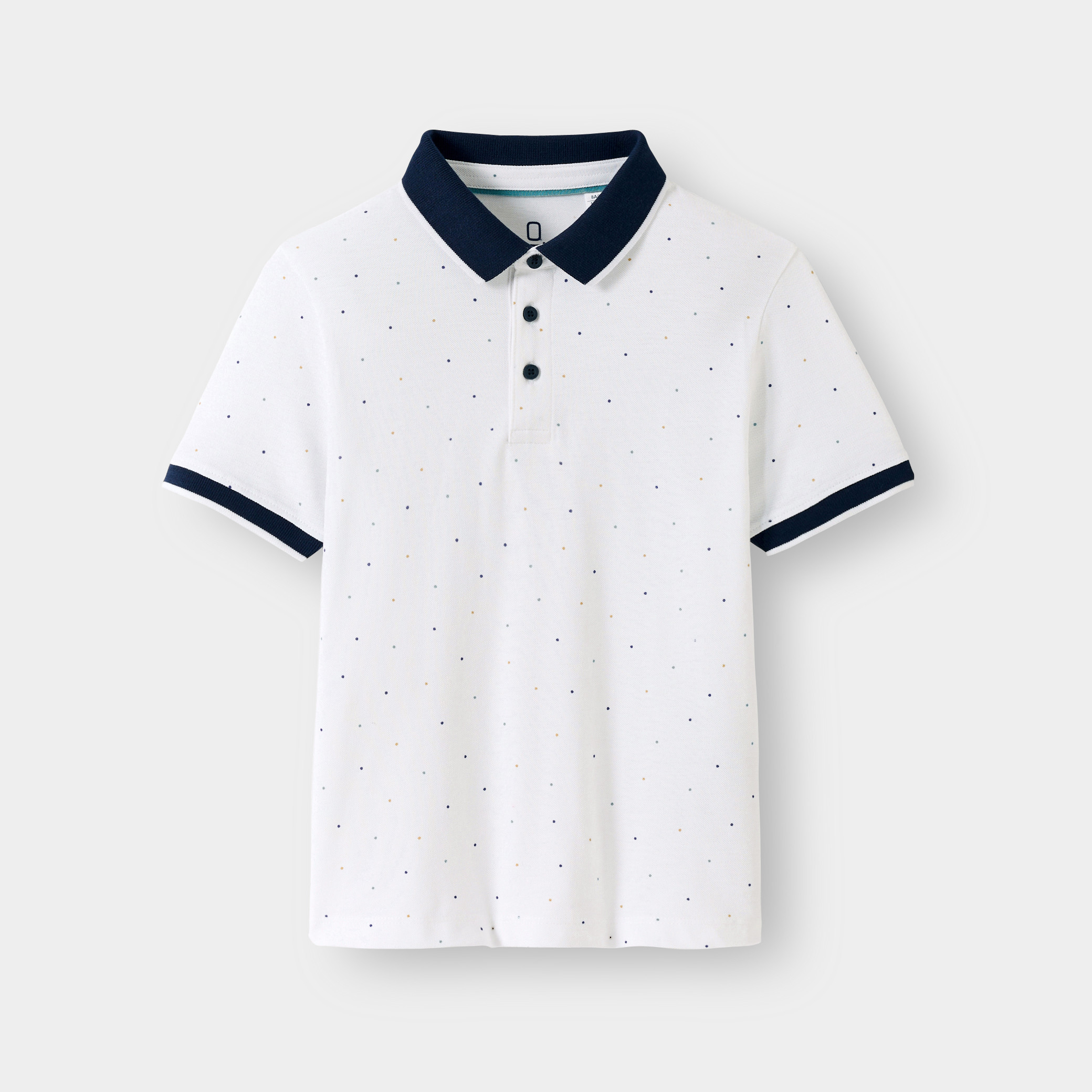 Polo bleu garçon - Blanc