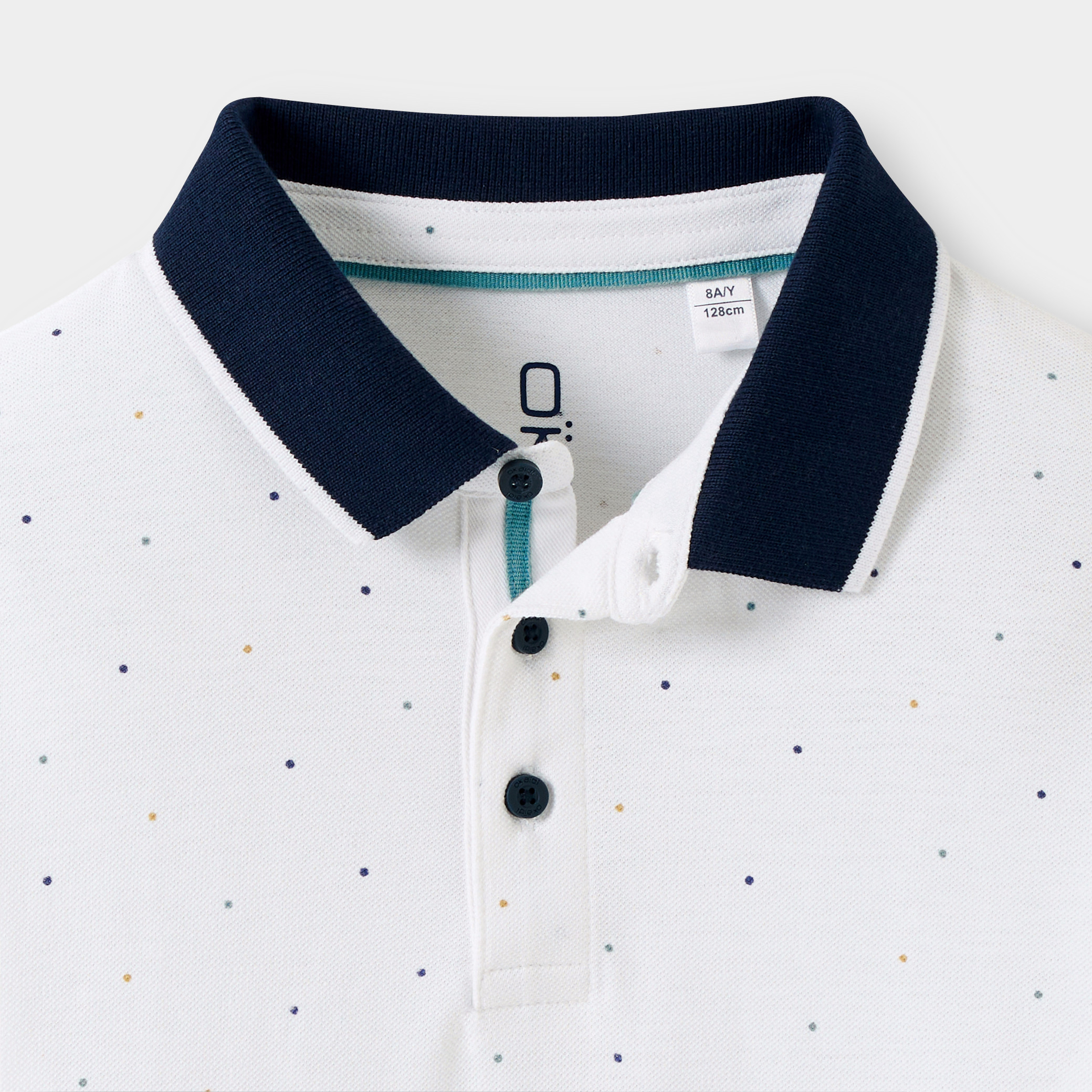 Polo bleu garçon - Blanc