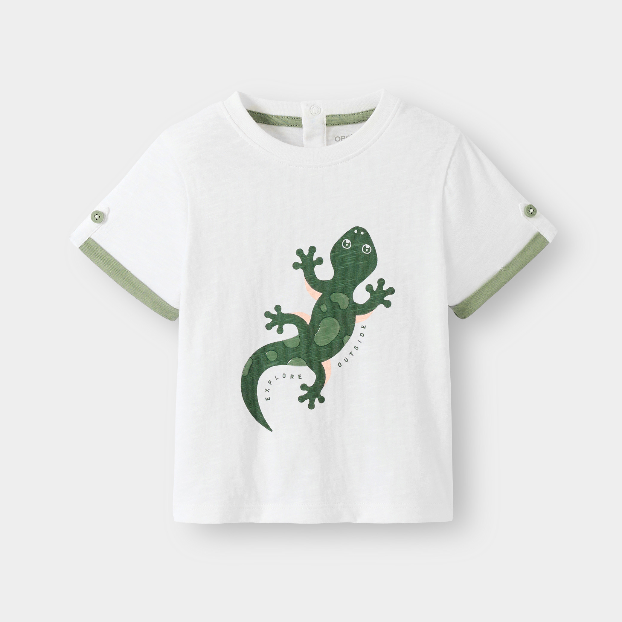 T-shirt baleines bleu bébé garçon - Vert olivier
