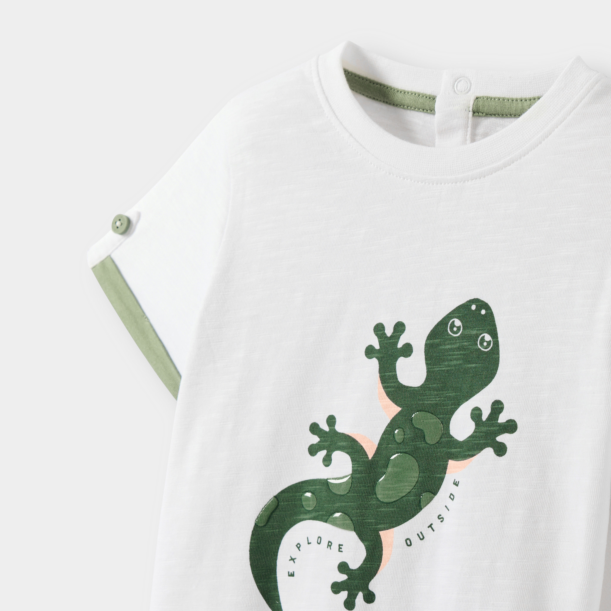 T-shirt baleines bleu bébé garçon - Vert olivier