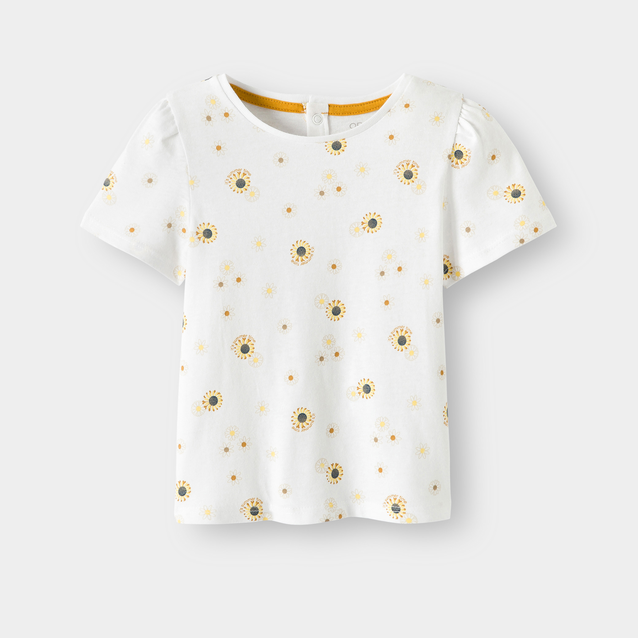 T-shirt jersey fruits blanc bébé fille - Imprimé jaune