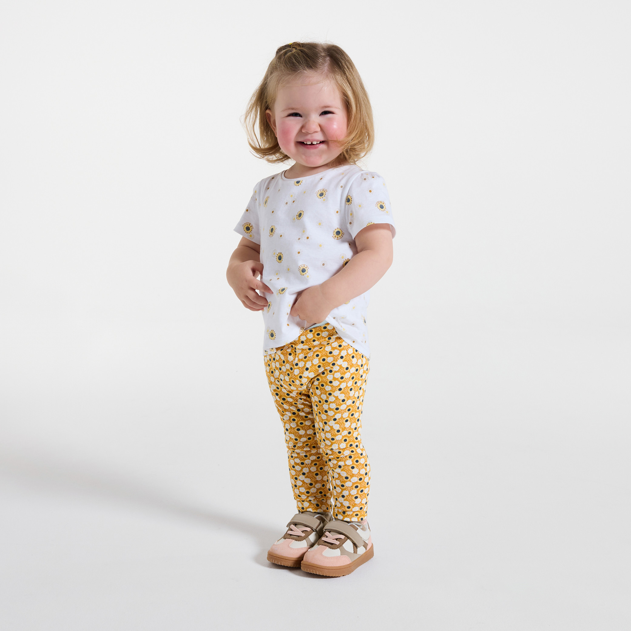 Legging fruits rose bébé fille - Imprimé jaune