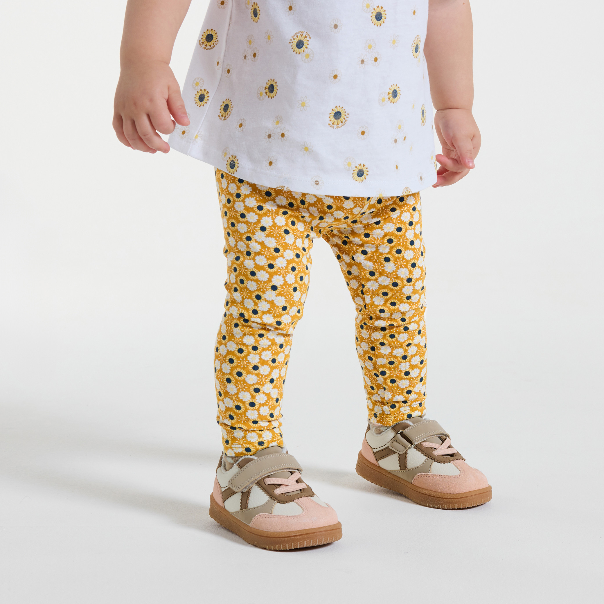 Legging fruits rose bébé fille - Imprimé jaune