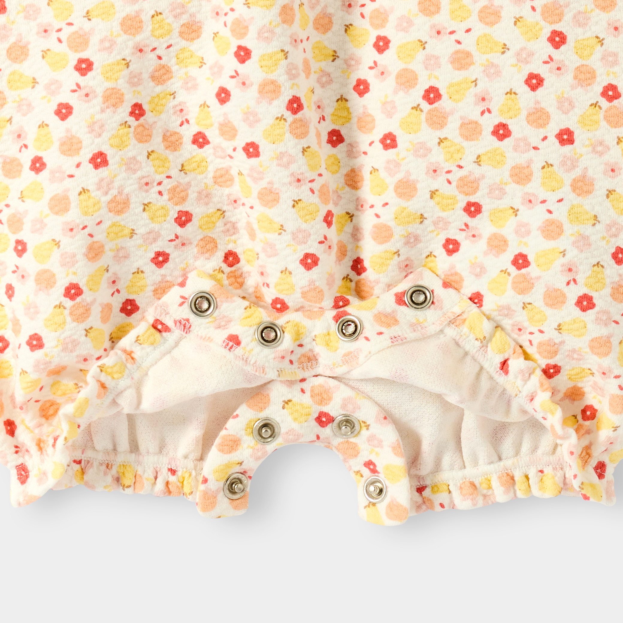 Barboteuse fleurie jaune bébé fille - Imprimé multicolore