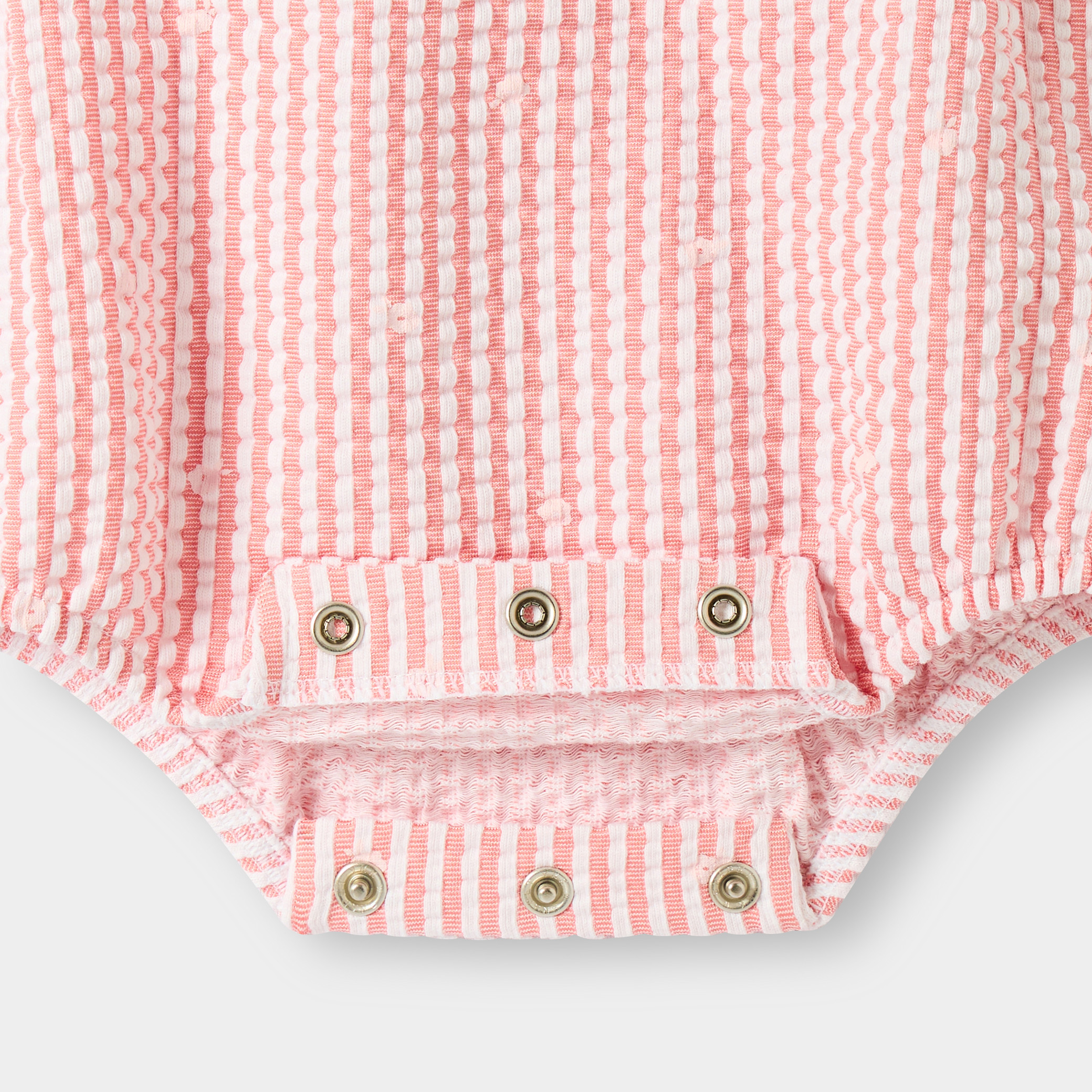 Barboteuse vichy et body rose bébé fille - Rayures rose