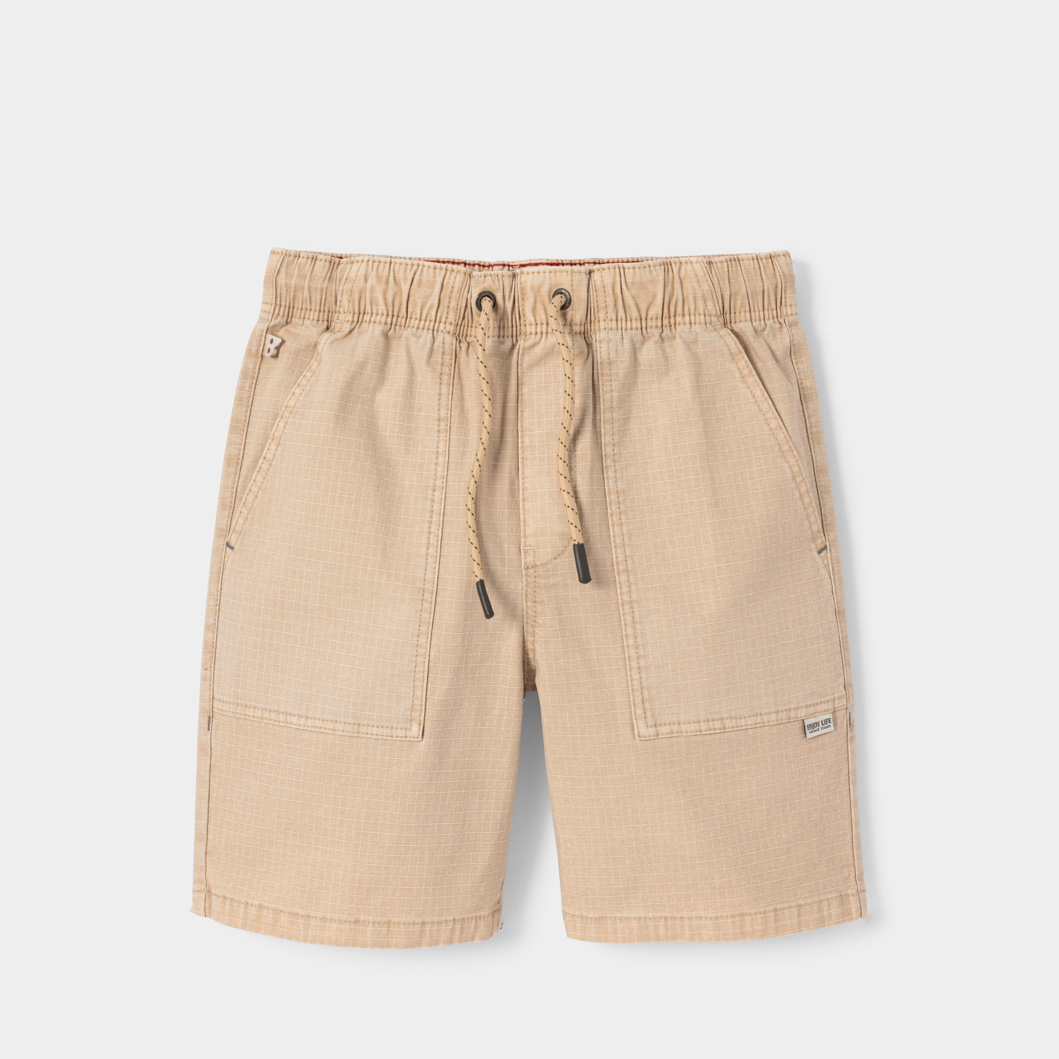 Bermuda cargo rouge corail garçon - Beige Lin