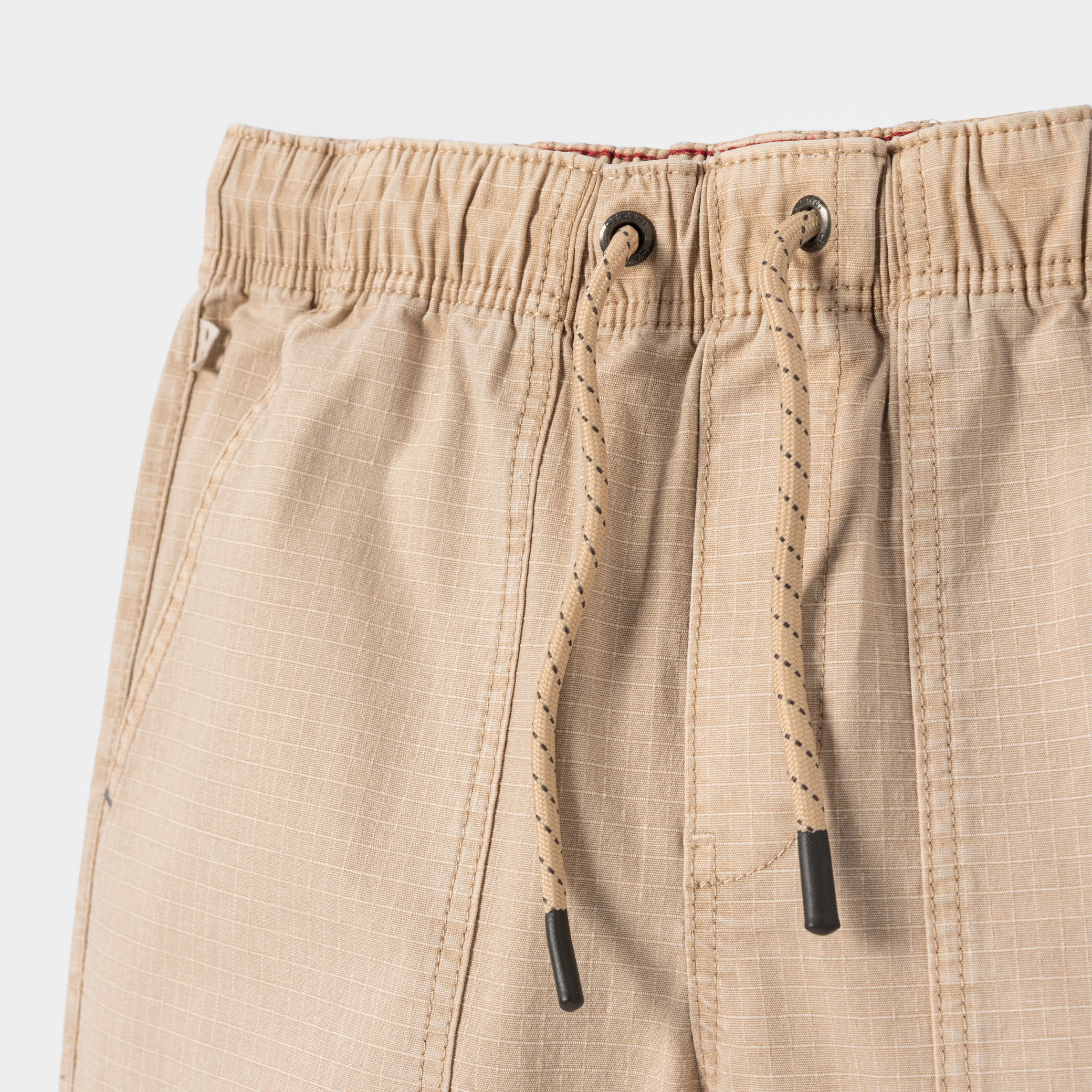Bermuda cargo rouge corail garçon - Beige Lin