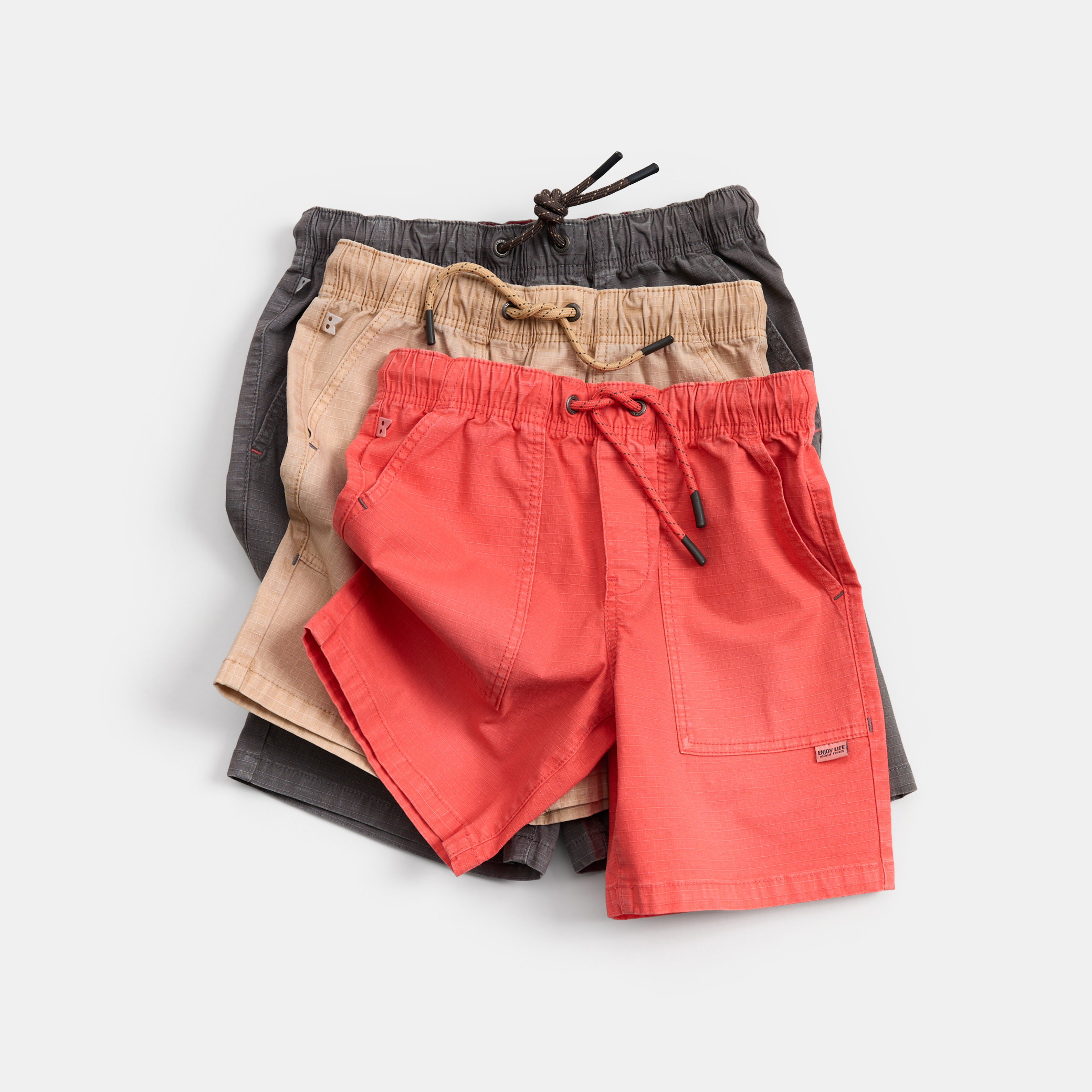 Bermuda cargo rouge corail garçon - Gris Zinc