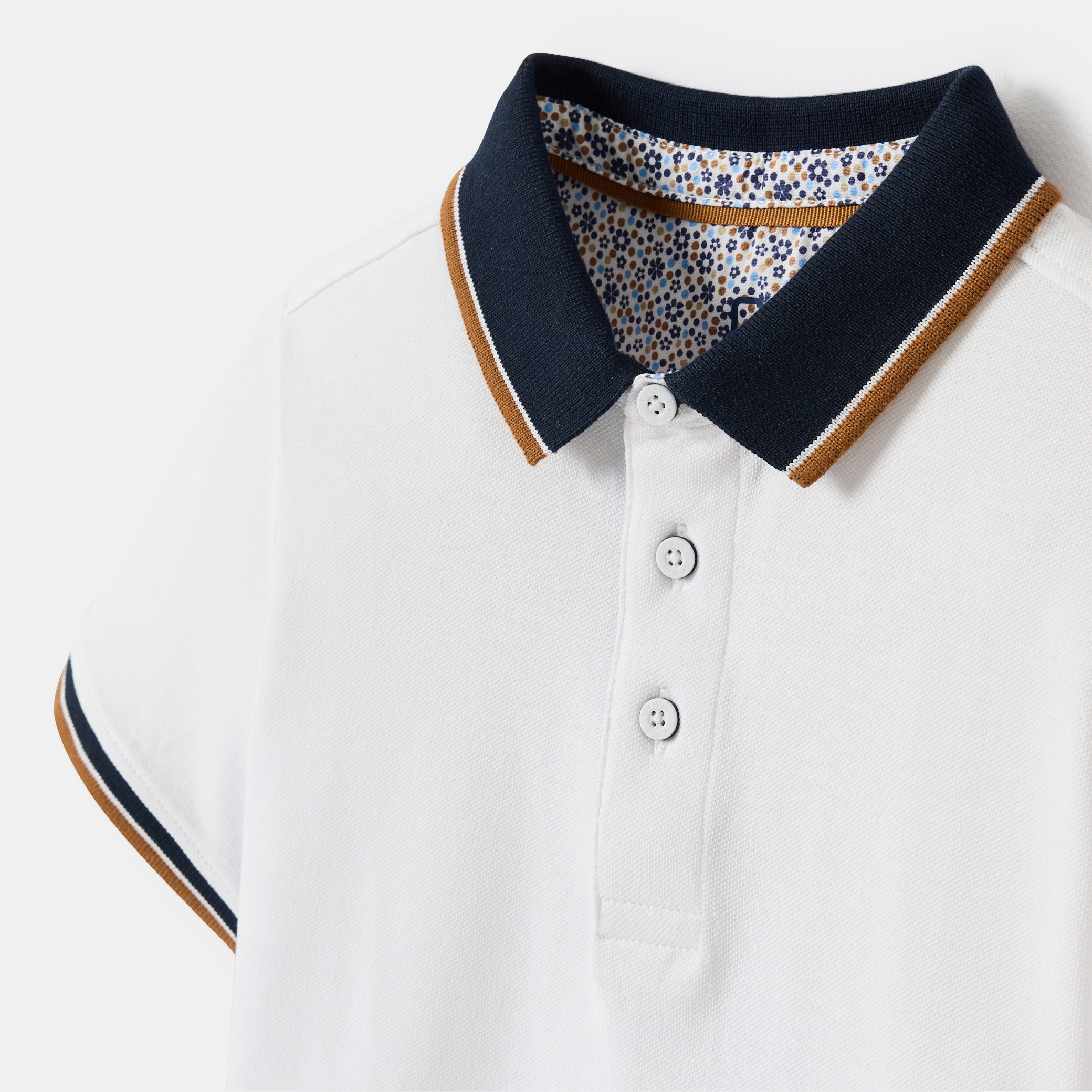 Polo bleu garçon - Blanc