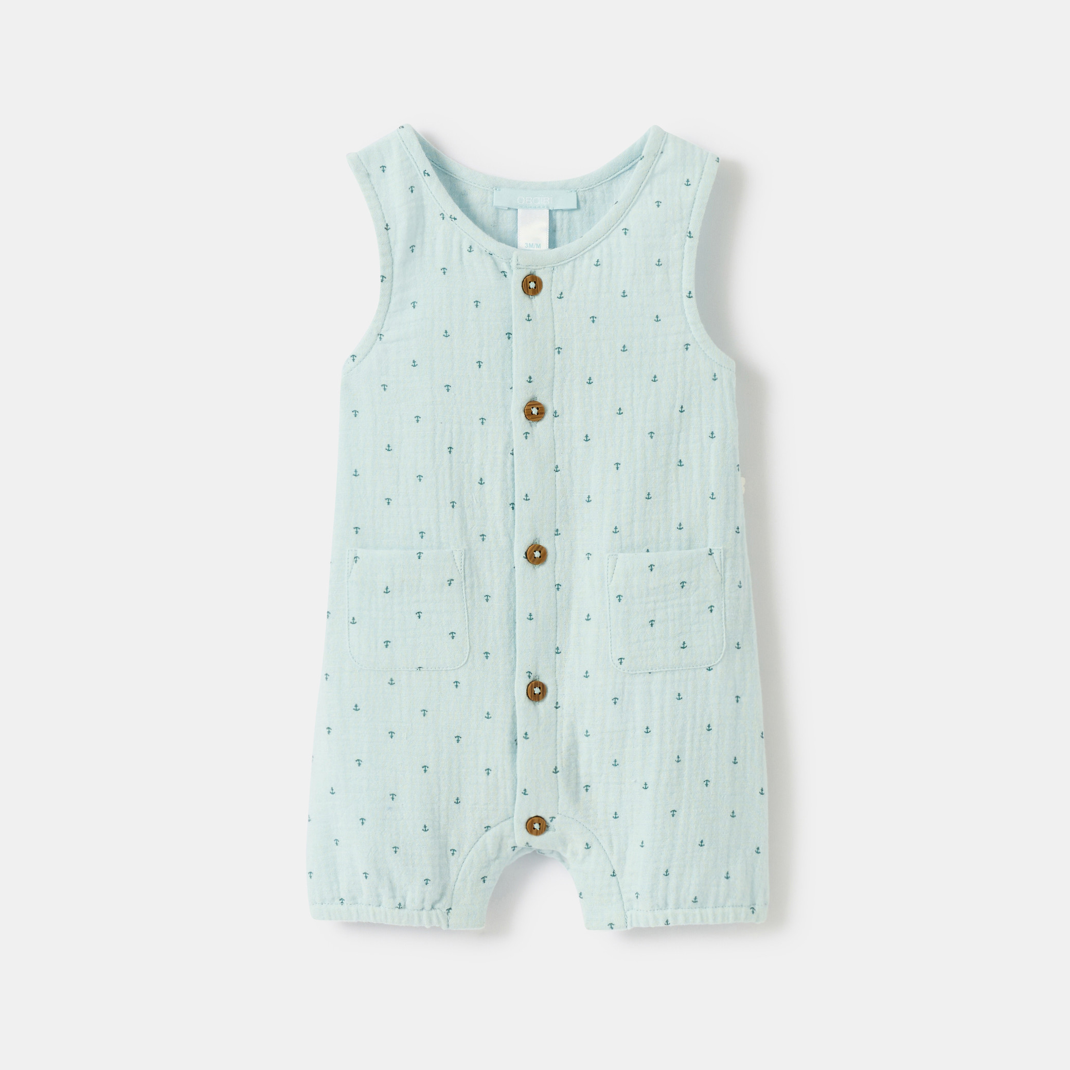 Combinaison bleue à motif marin bébé - Bleu porcelaine