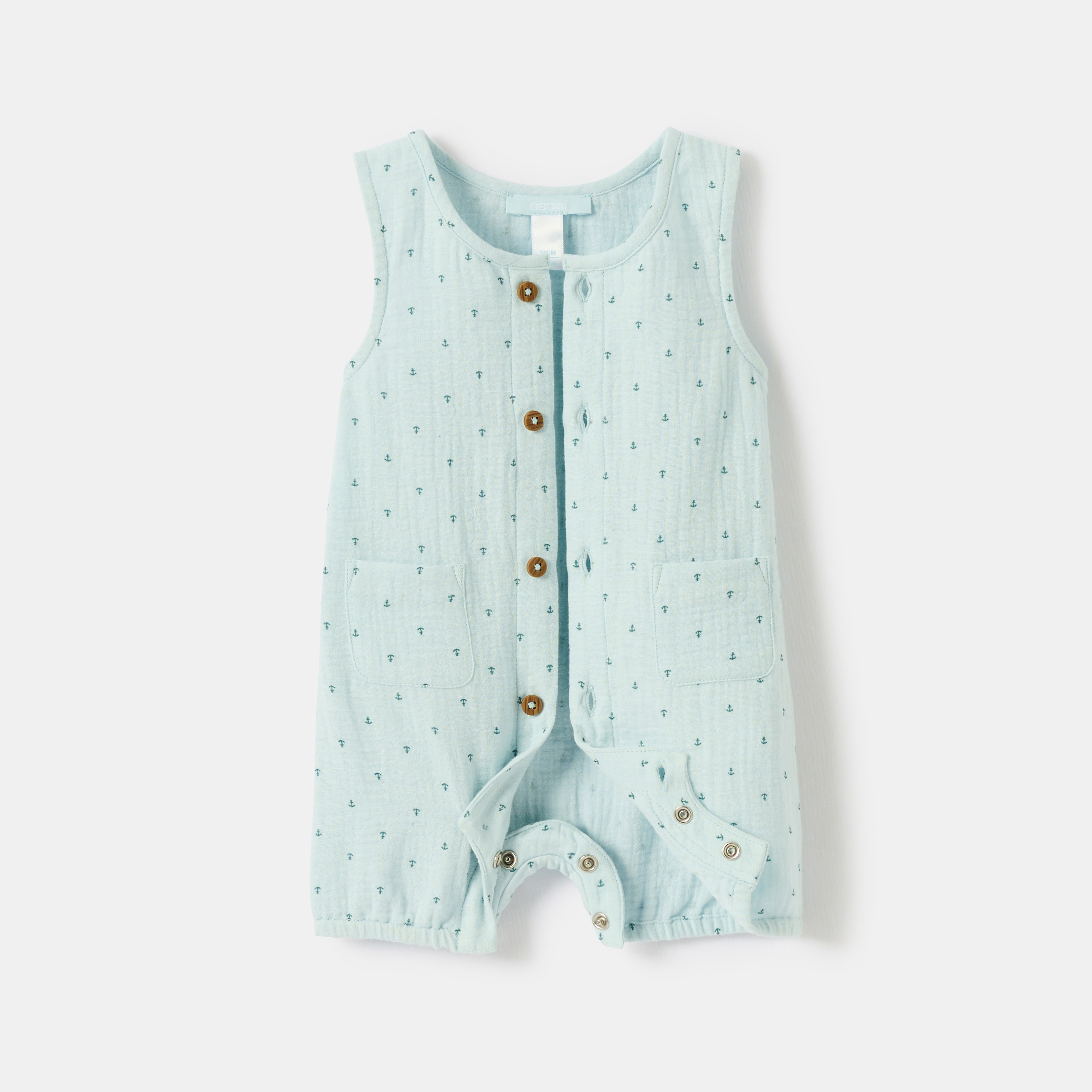 Combinaison bleue à motif marin bébé - Bleu porcelaine