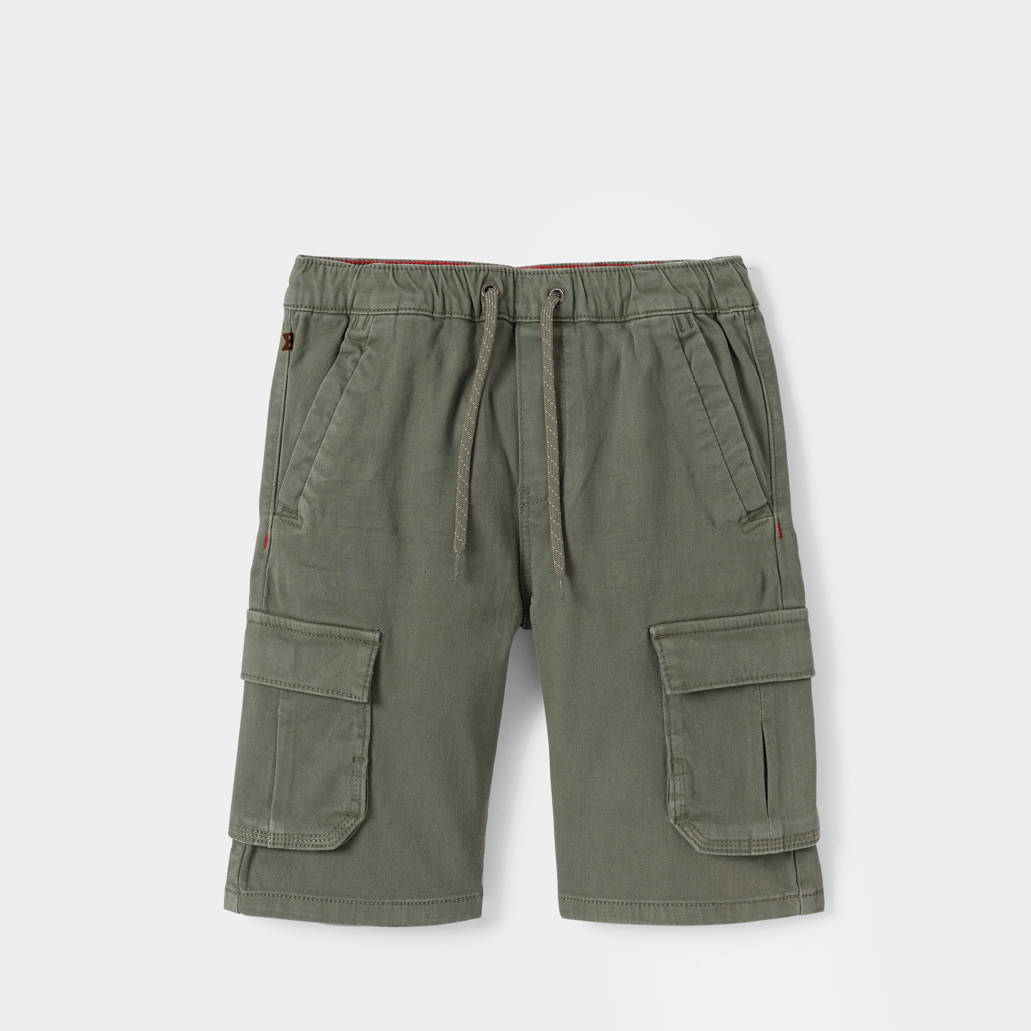 Bermuda cargo kaki garçon - Vert Avocat