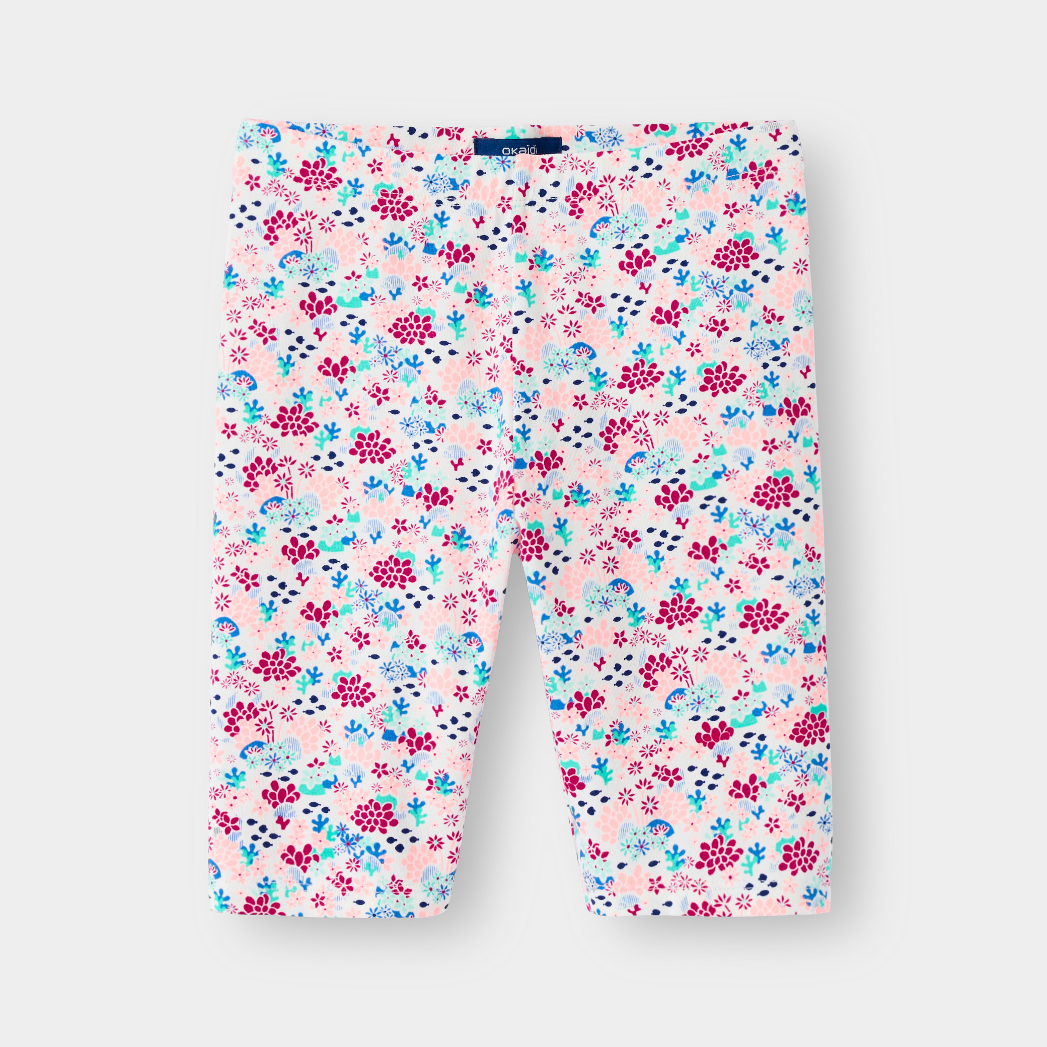 Legging rose fleuri fille - Imprimé multicolore