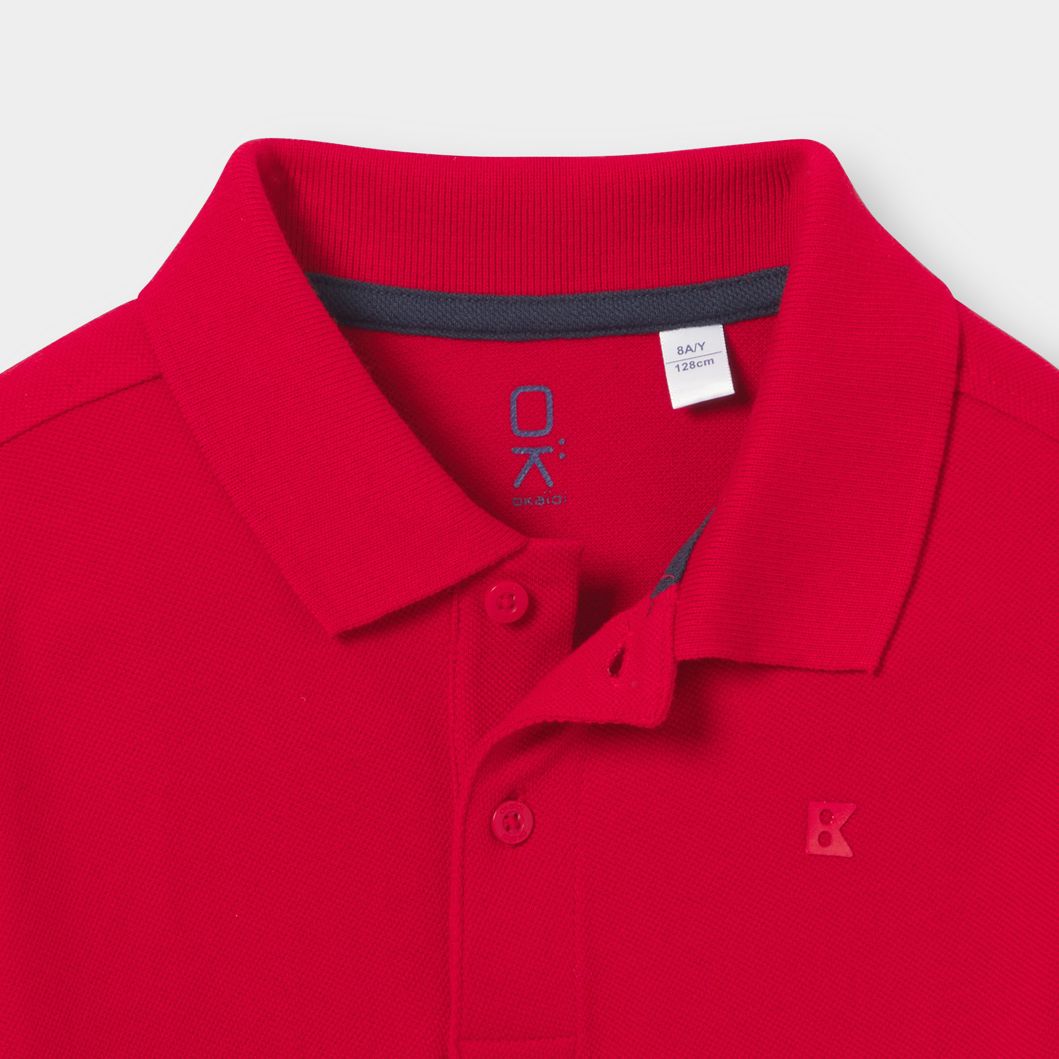 Polo bleu chardon garçon - Rouge Pompier