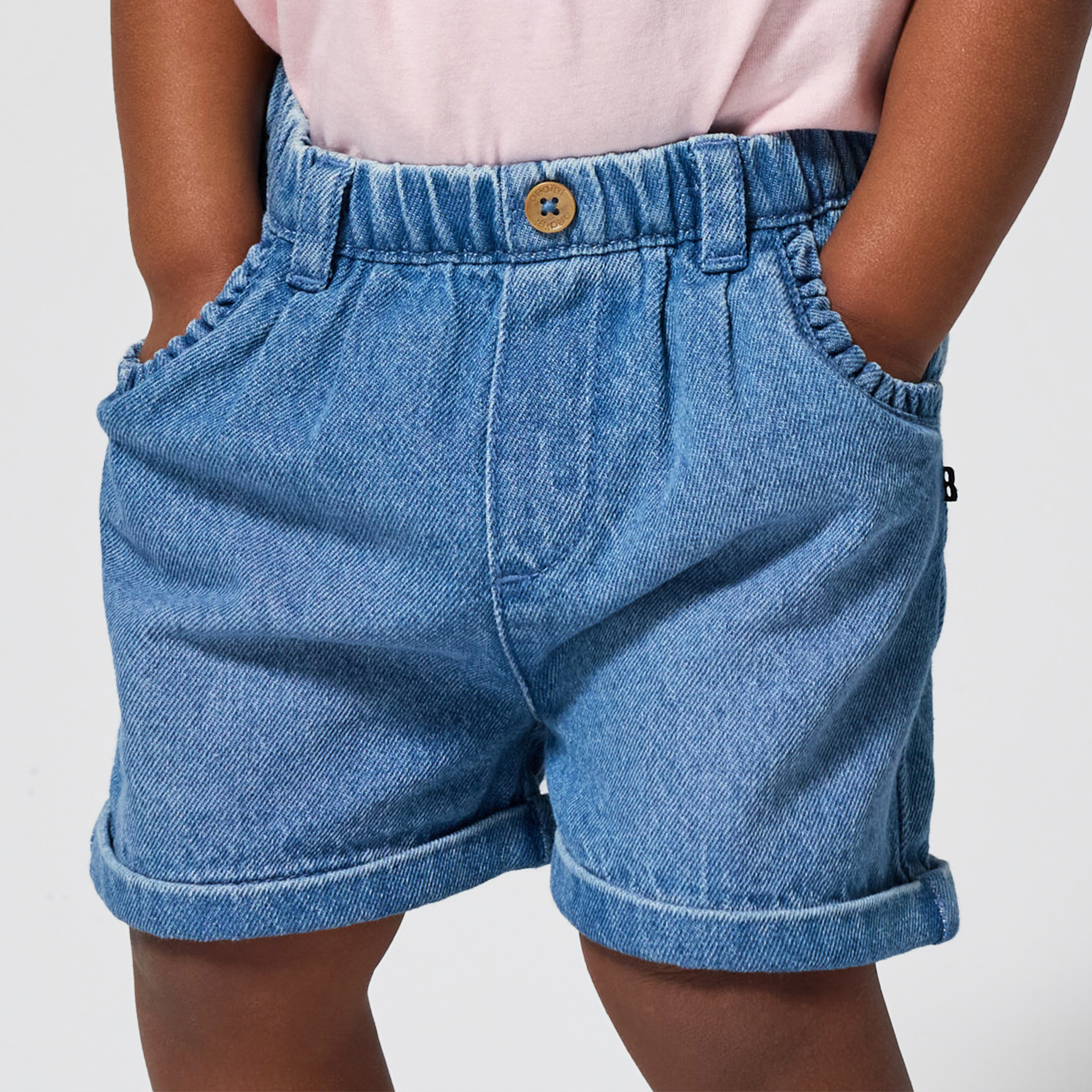 Short denim bleu foncé bébé fille - Denim bleu clair