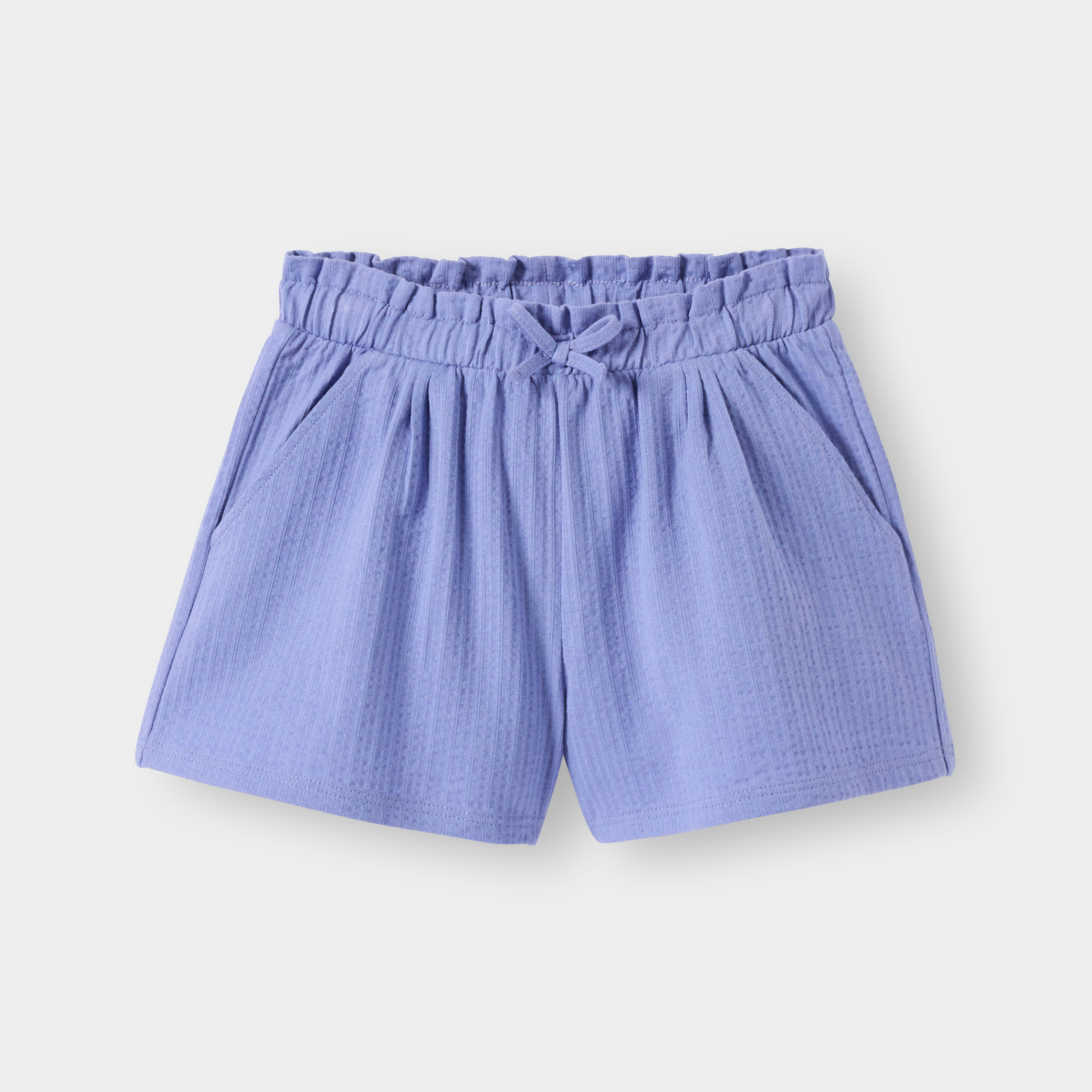 Short souple en jersey fantaisie bleu marine Fille - Bleu jacinthe