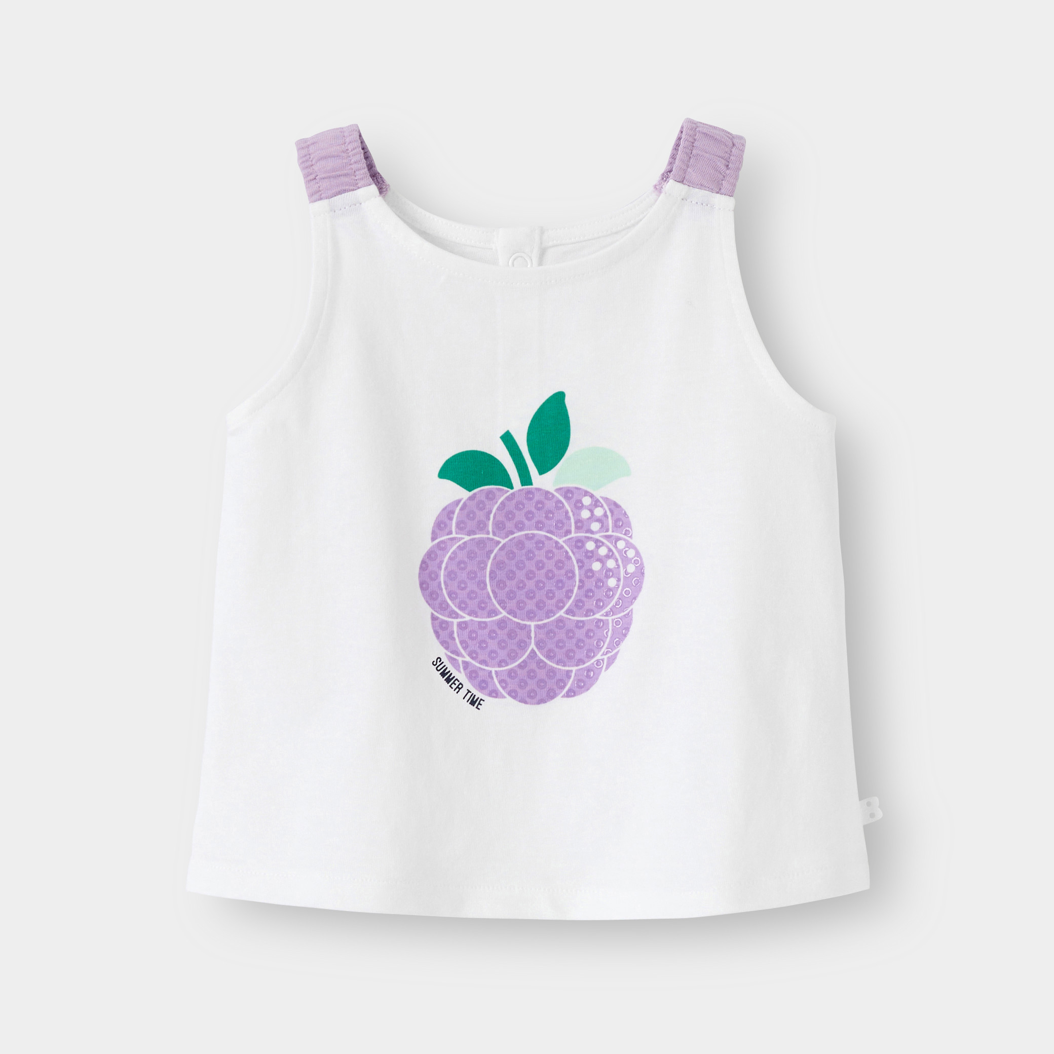 Débardeur blanc motif pomme bébé fille - Rose Clair