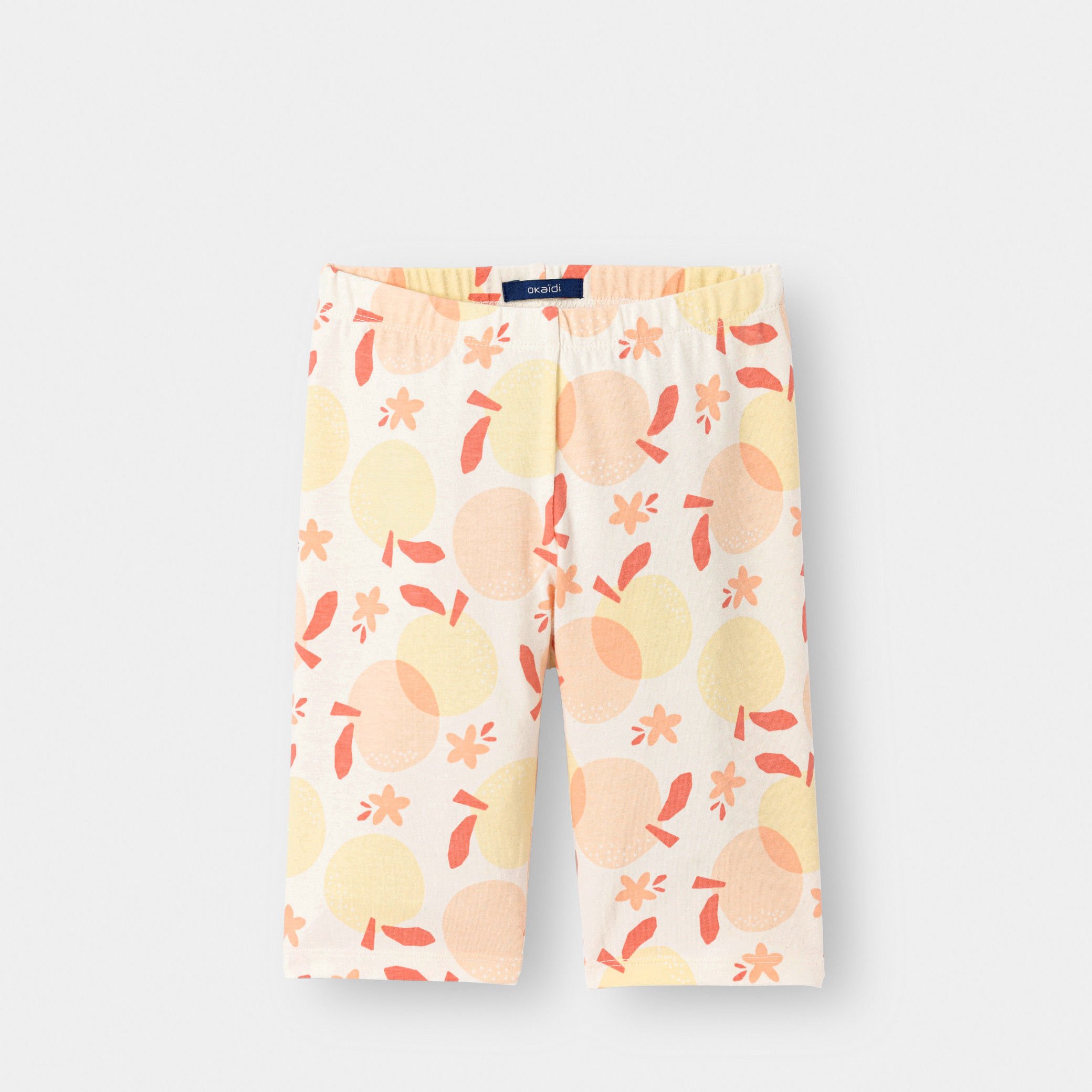 Legging rose fleuri fille - Blanc écru