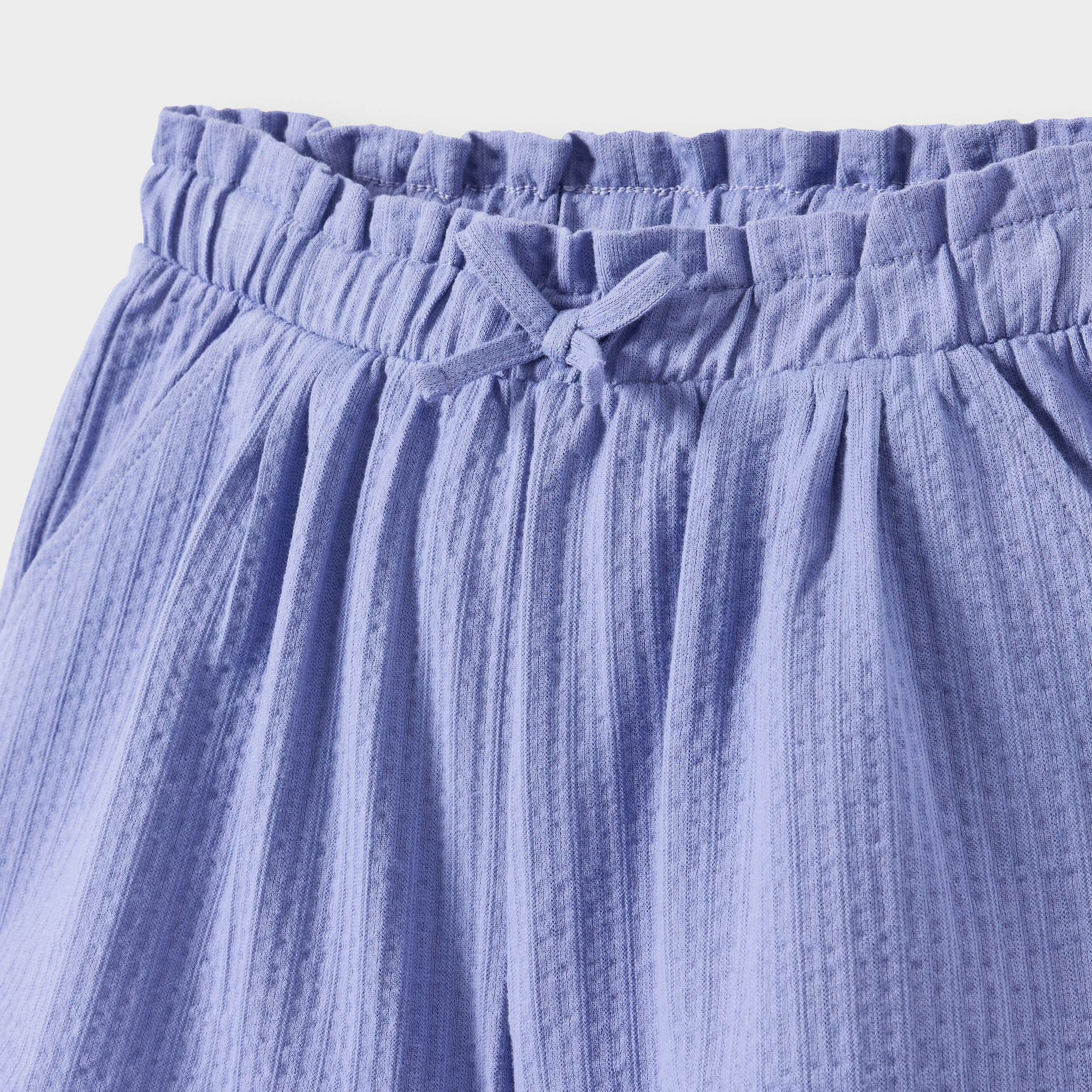 Short souple en jersey fantaisie bleu marine Fille - Bleu jacinthe