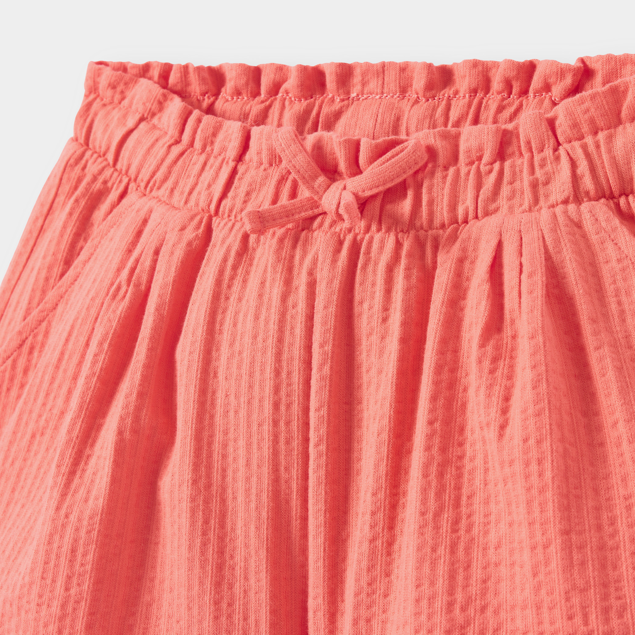 Short souple en jersey fantaisie bleu marine Fille - Orange corail