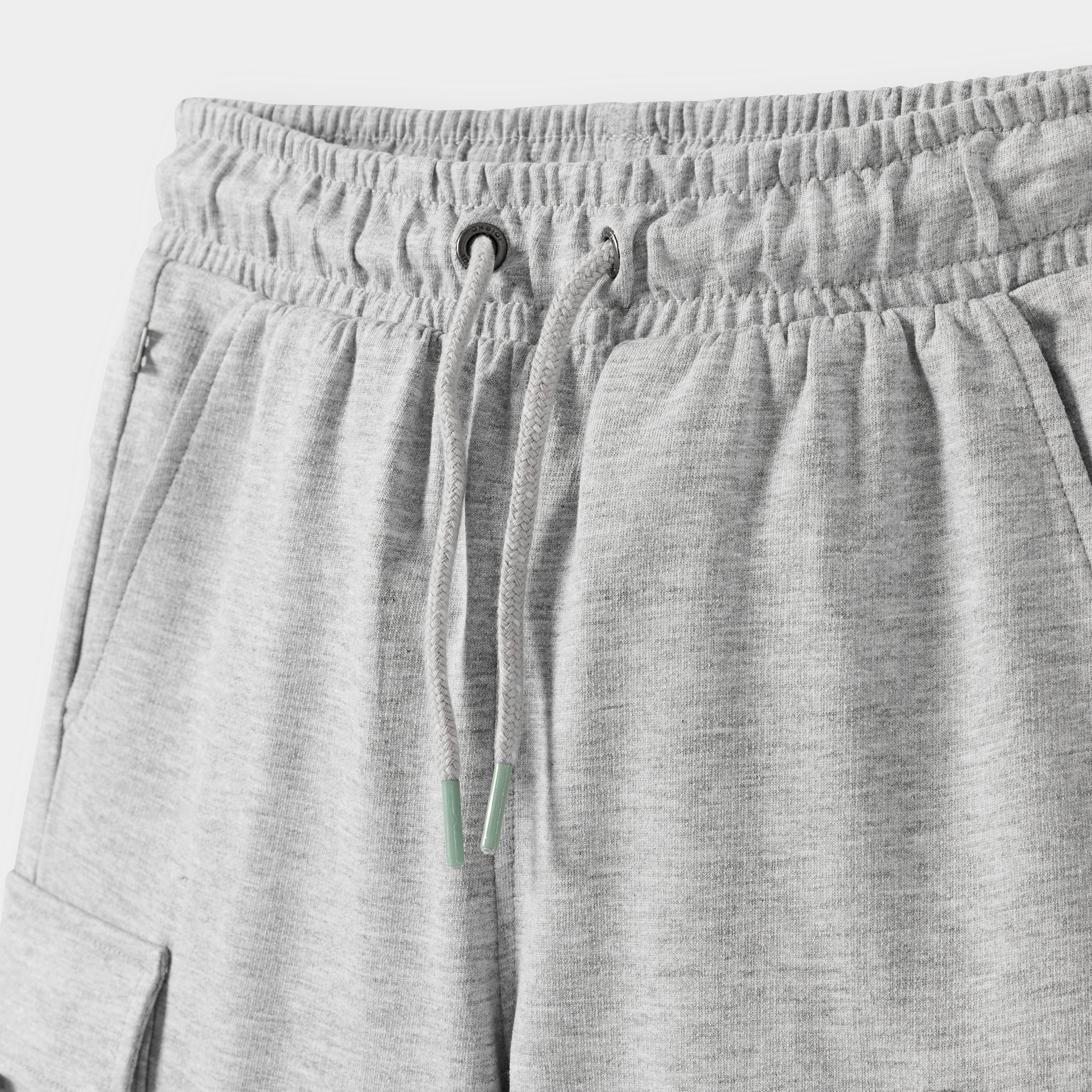 Bermuda cargo molleton kaki garçon - Gris chiné