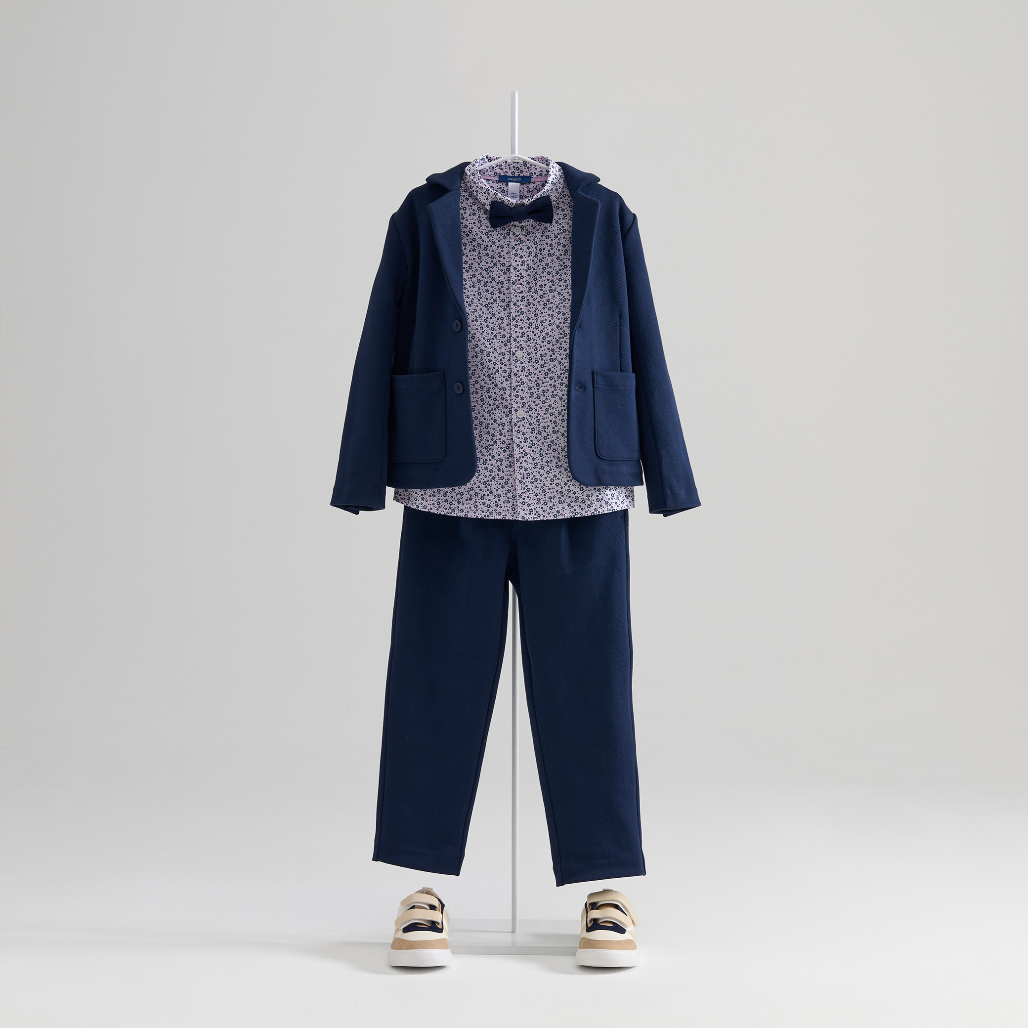 Chemise blanche nœud papillon Garçon - Imprimé Violet