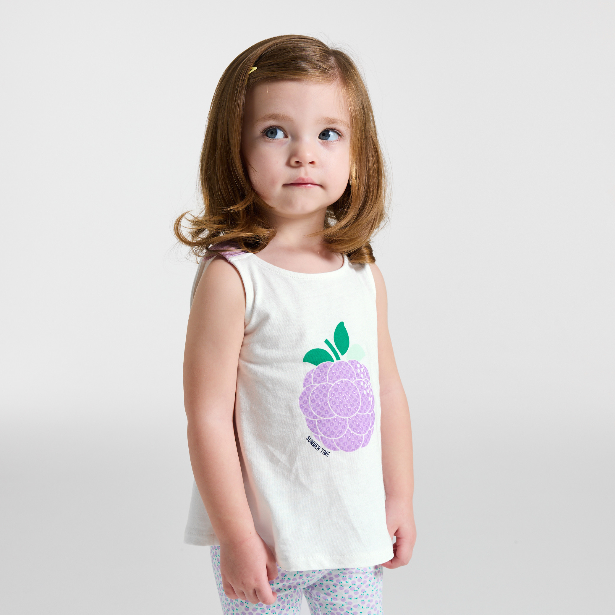 Débardeur blanc motif pomme bébé fille - Rose Clair