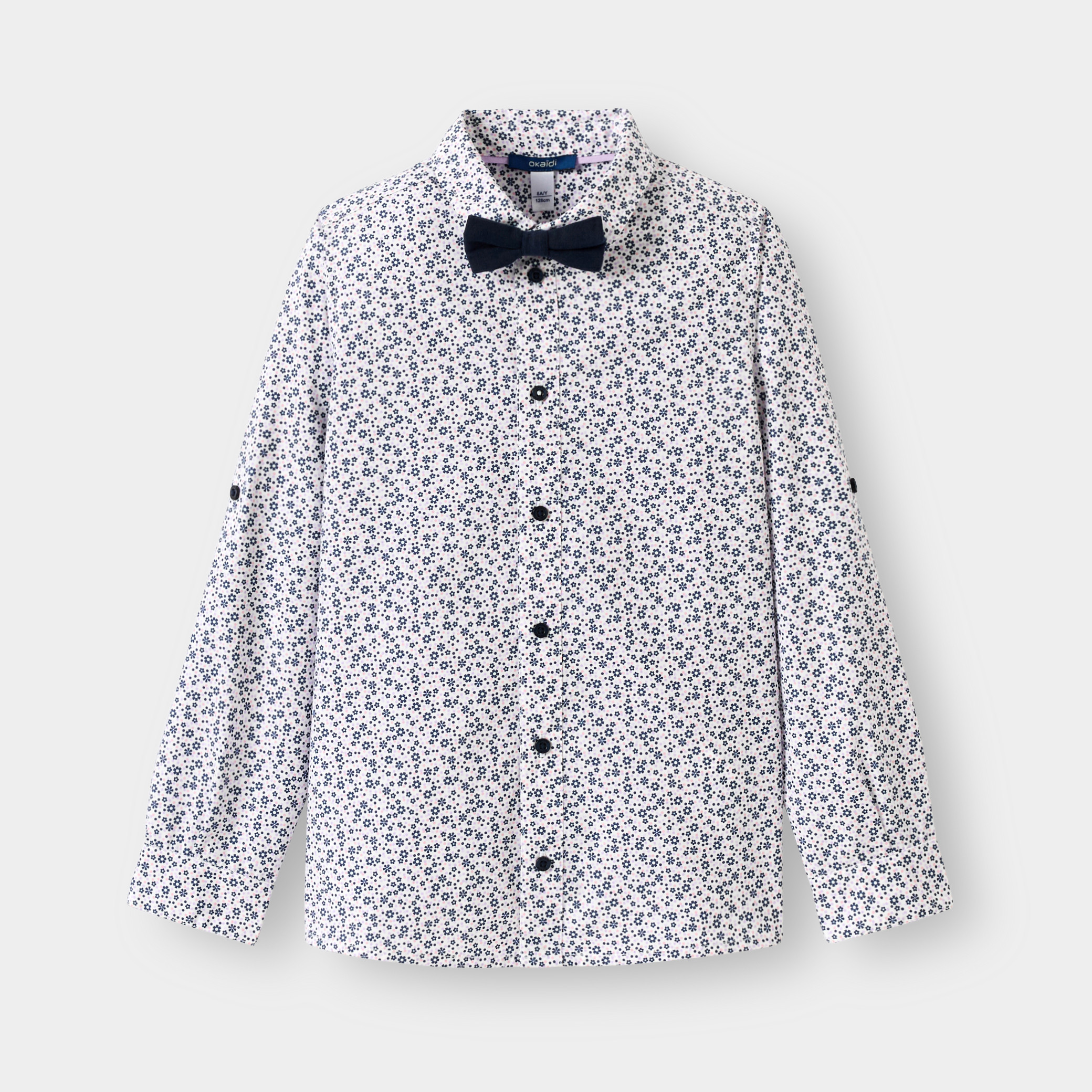 Chemise blanche nœud papillon Garçon - Imprimé Violet