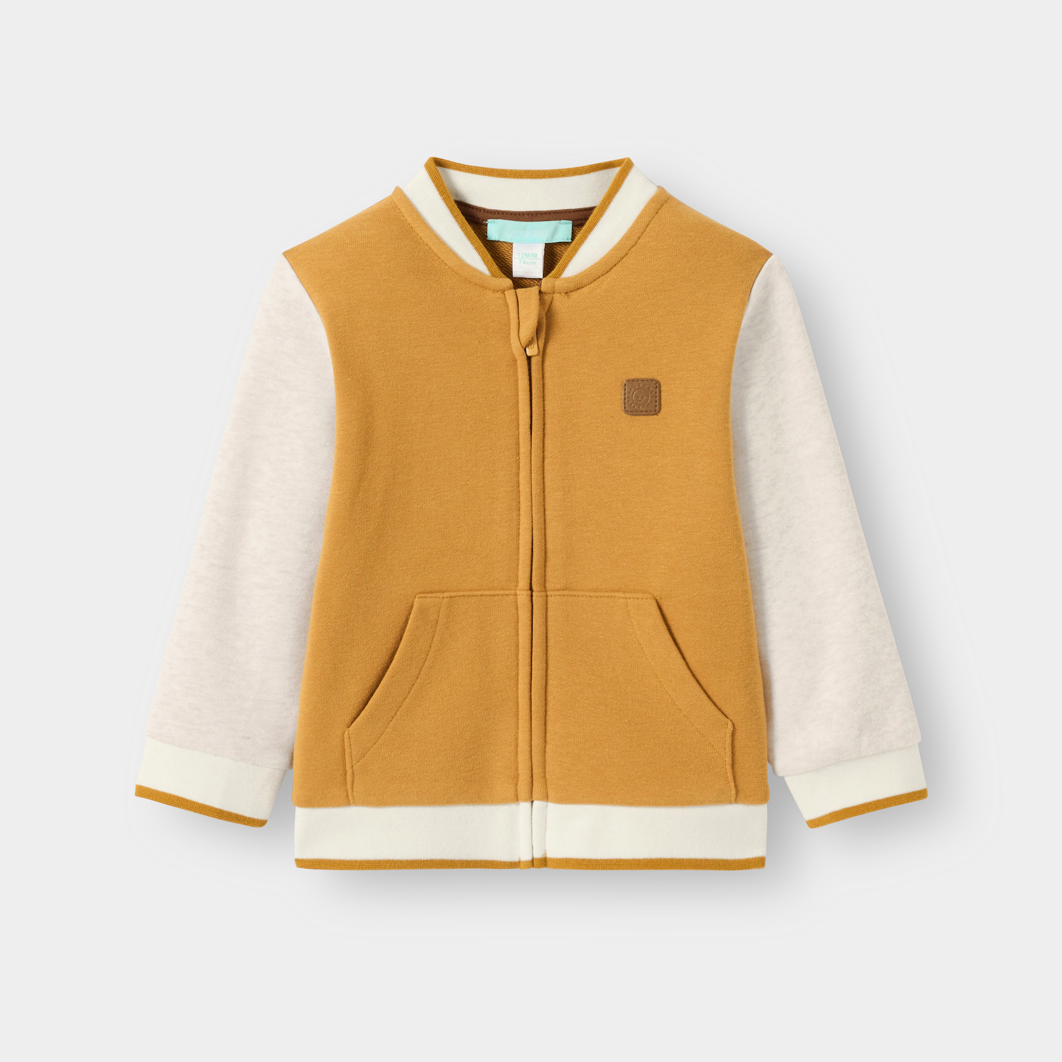 Sweat zippé jaune bébé garçon - Jaune Safran