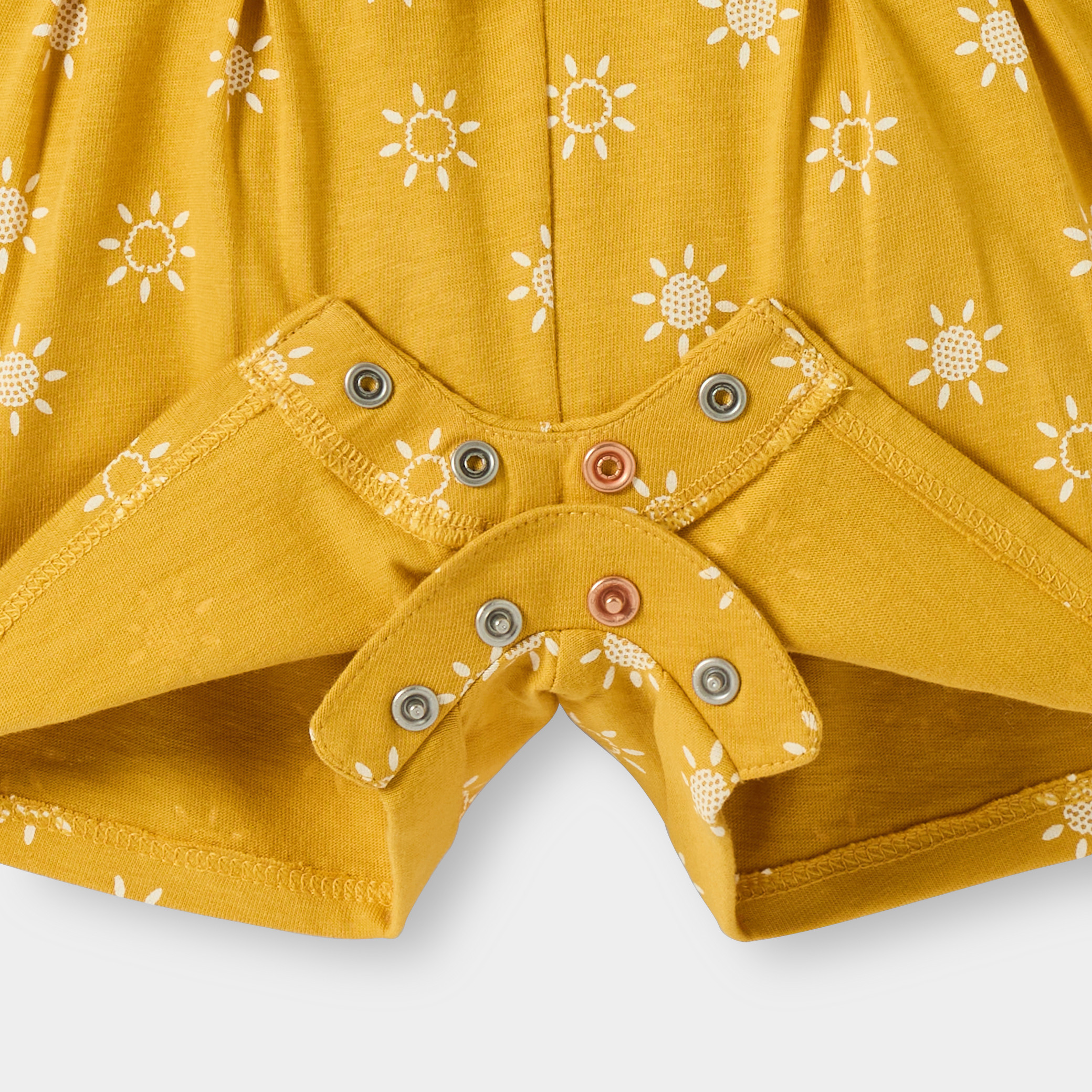 Combishort jaune fleuri fille - Imprimé jaune