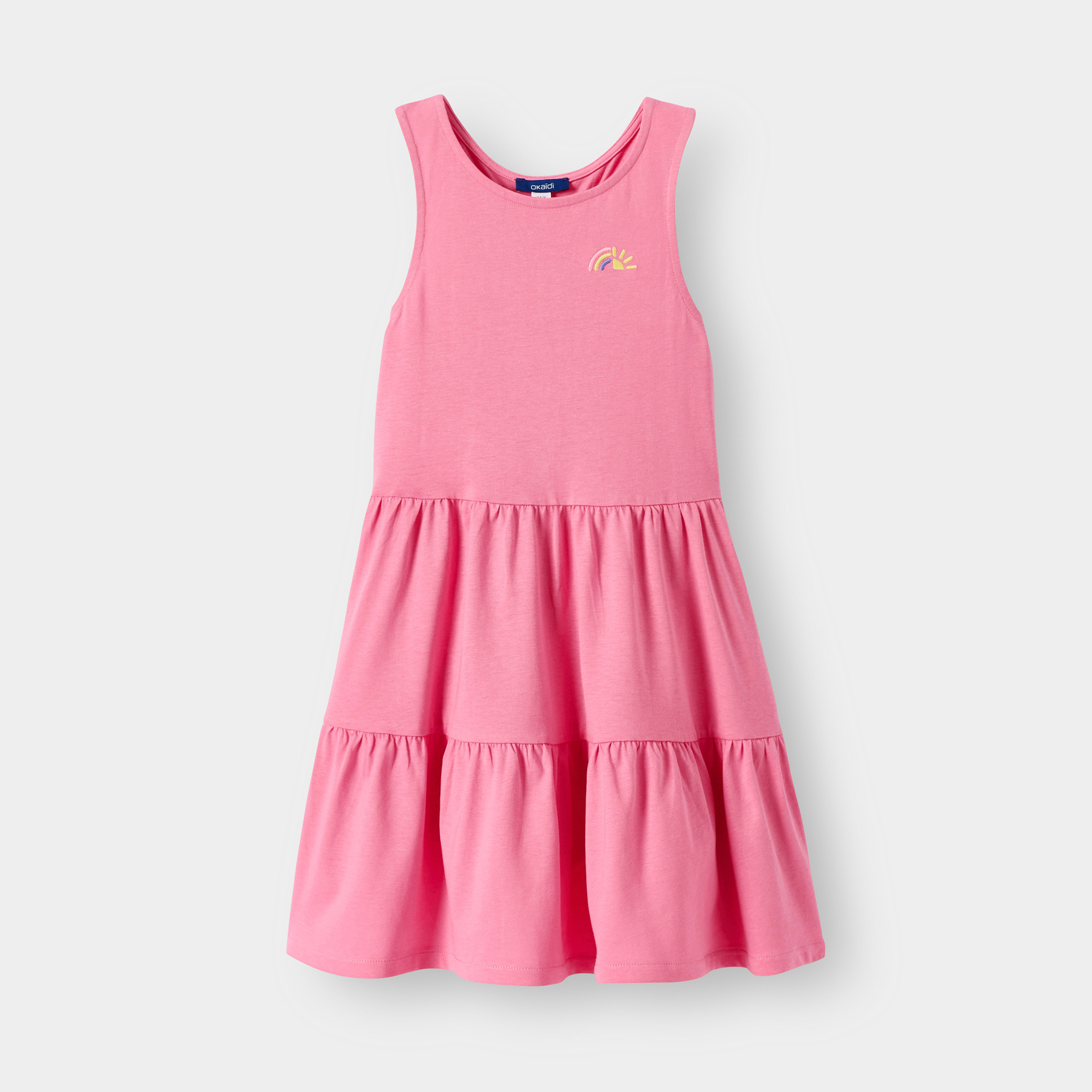 Robe rose sans manches fille - Rose malabar