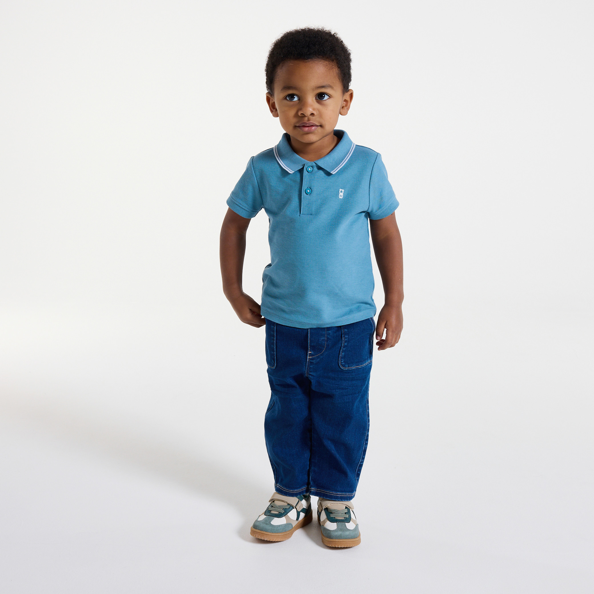 Polo bleu bébé garçon - Bleu ardoise