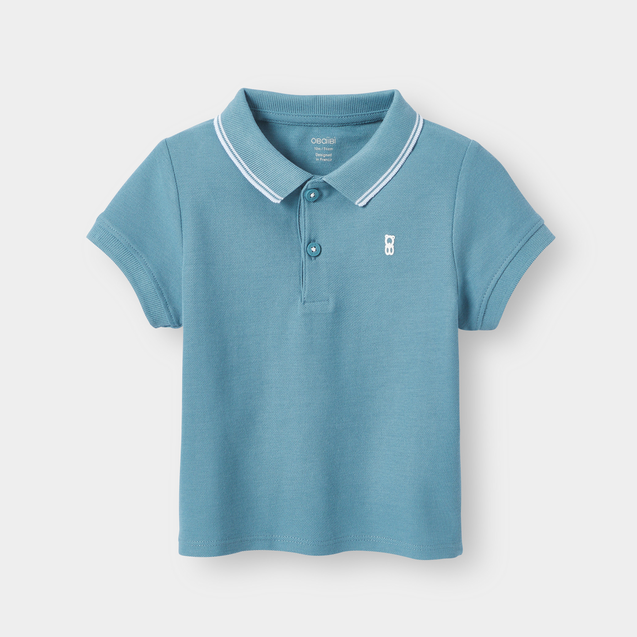 Polo bleu bébé garçon - Bleu ardoise