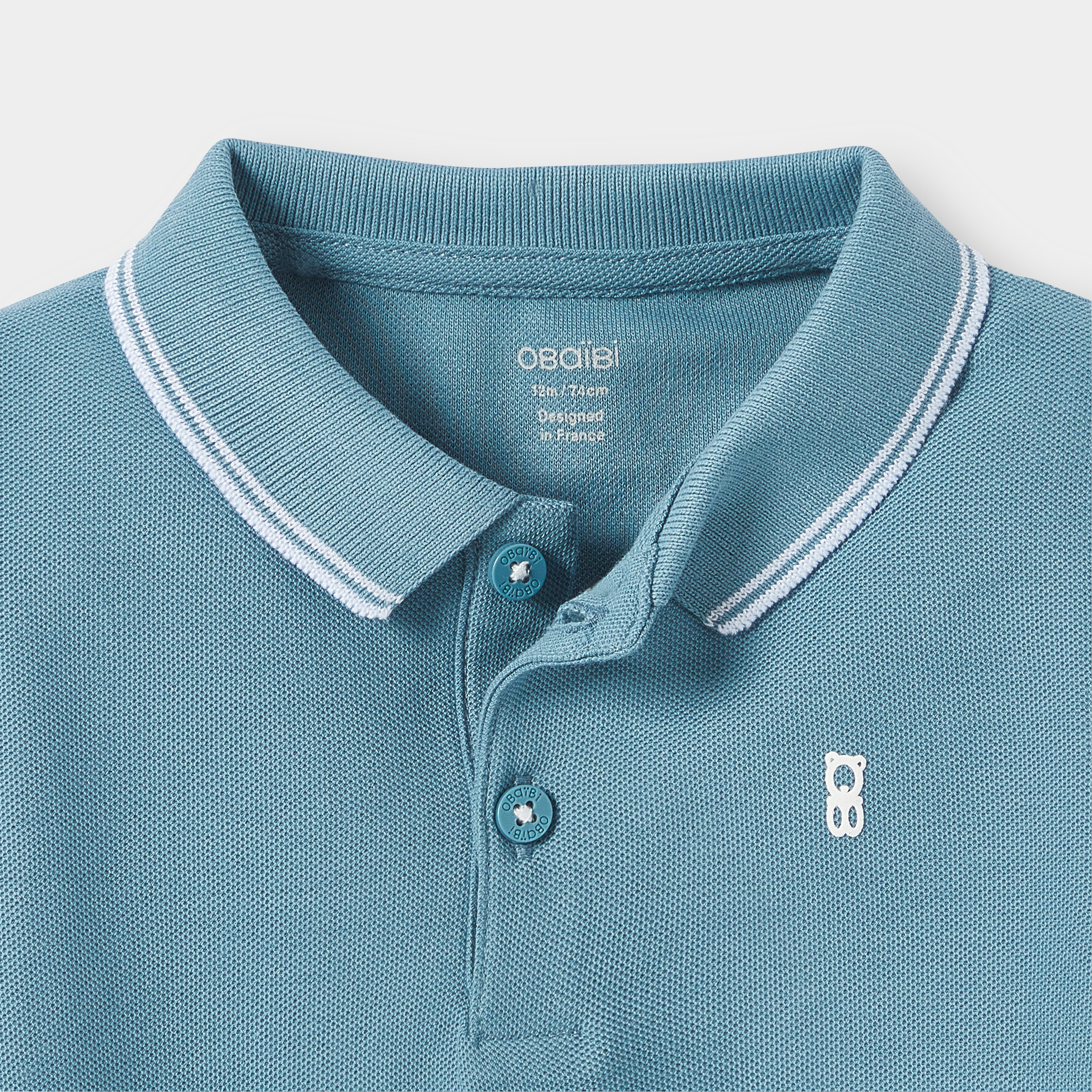 Polo bleu bébé garçon - Bleu ardoise