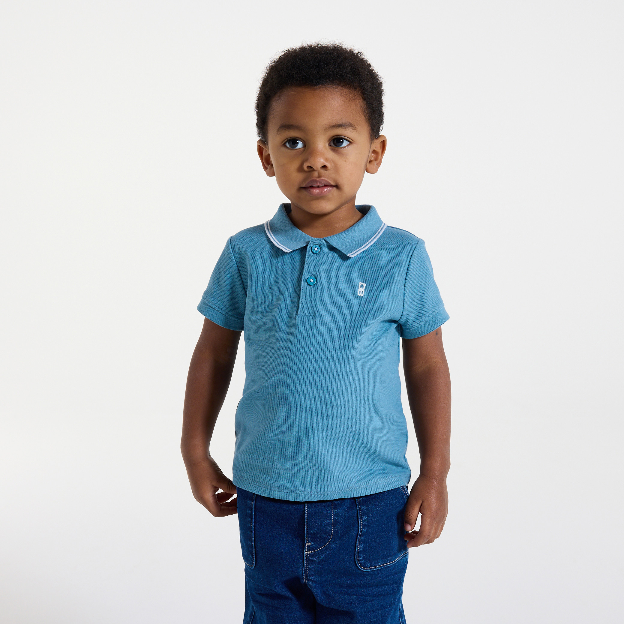 Polo bleu bébé garçon - Bleu ardoise