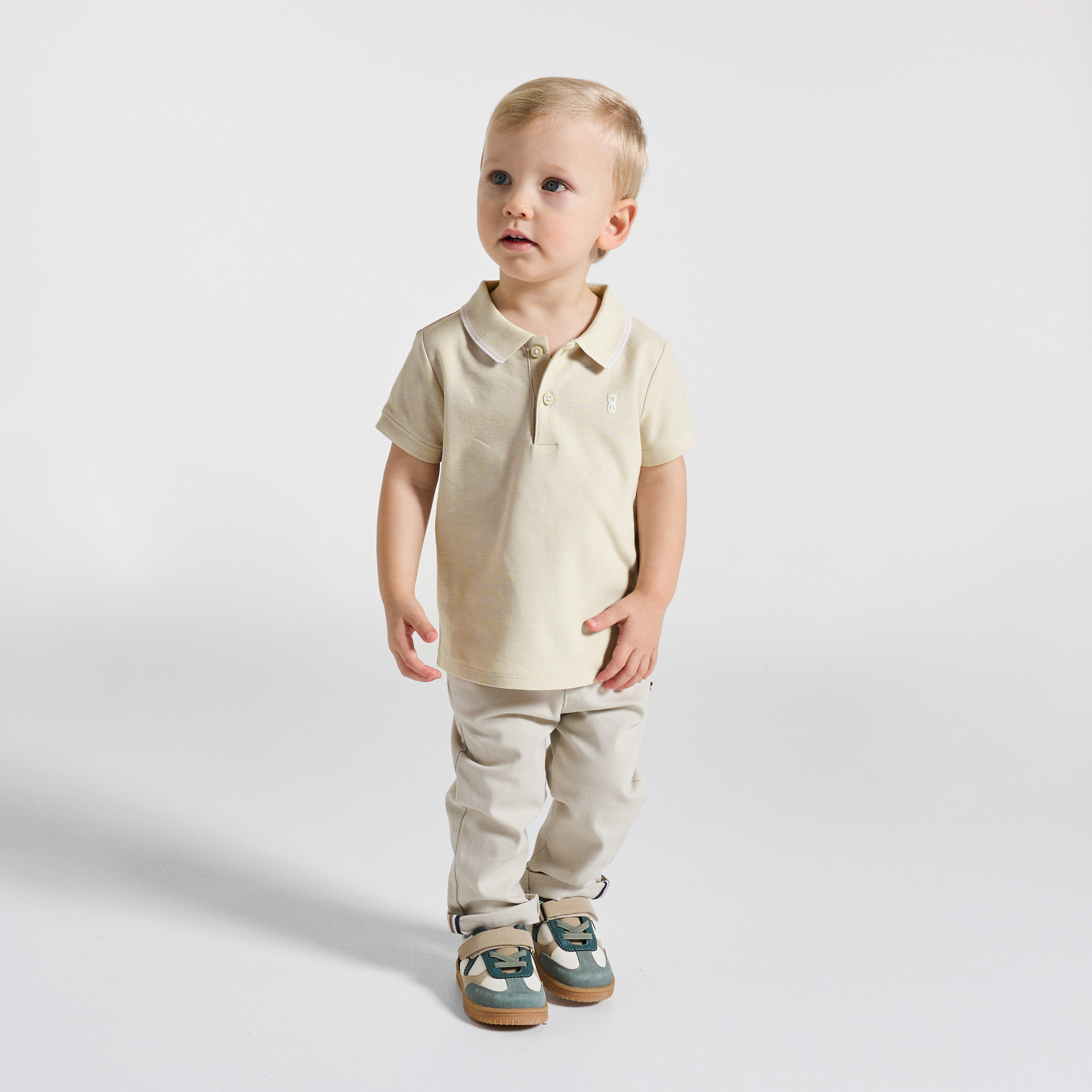 Polo bleu bébé garçon - Beige Tres Clair