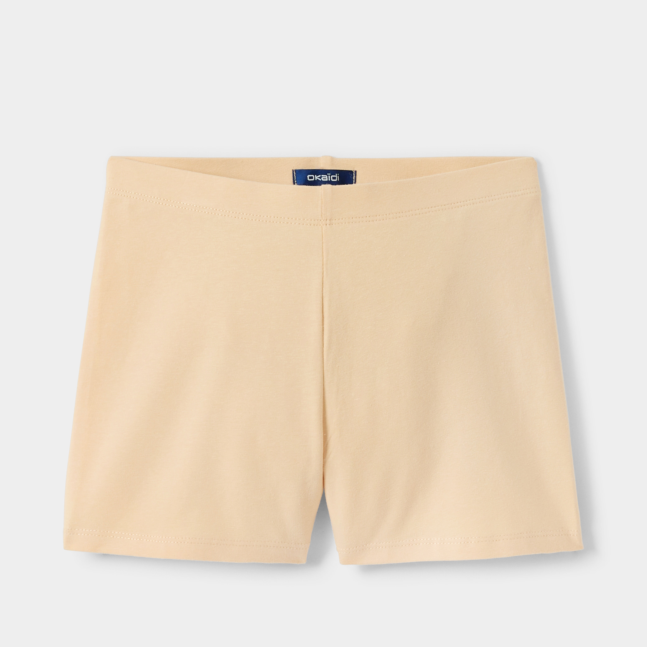 Shorty uni en jersey blanc fille - Beige